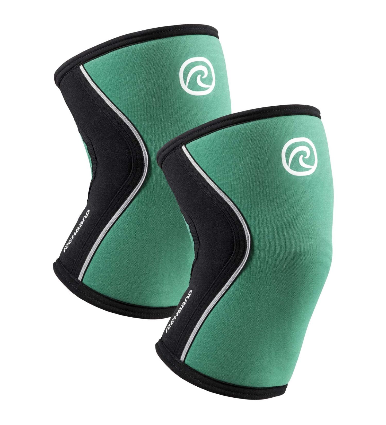 Rehband Knee Support Sleeve for CrossFit & Heavy Training | 5mm Neoprene Knee Bandage | Unisex Emerald Green - Buy Now - Buy Online on GoSupps.com