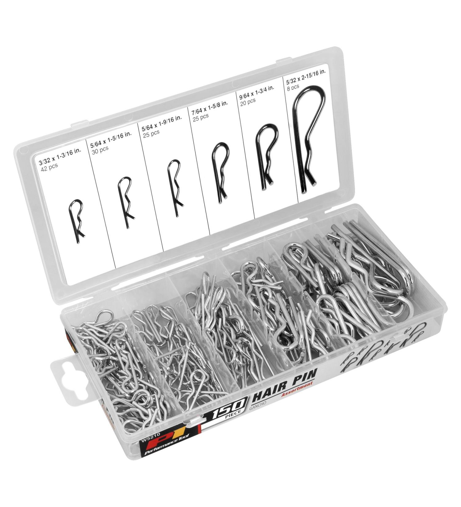 Performance Tool W5210 150pc Hair Pin Assortment Kit - Silver | Essential Hair Pin Set - Buy Online on GoSupps.com