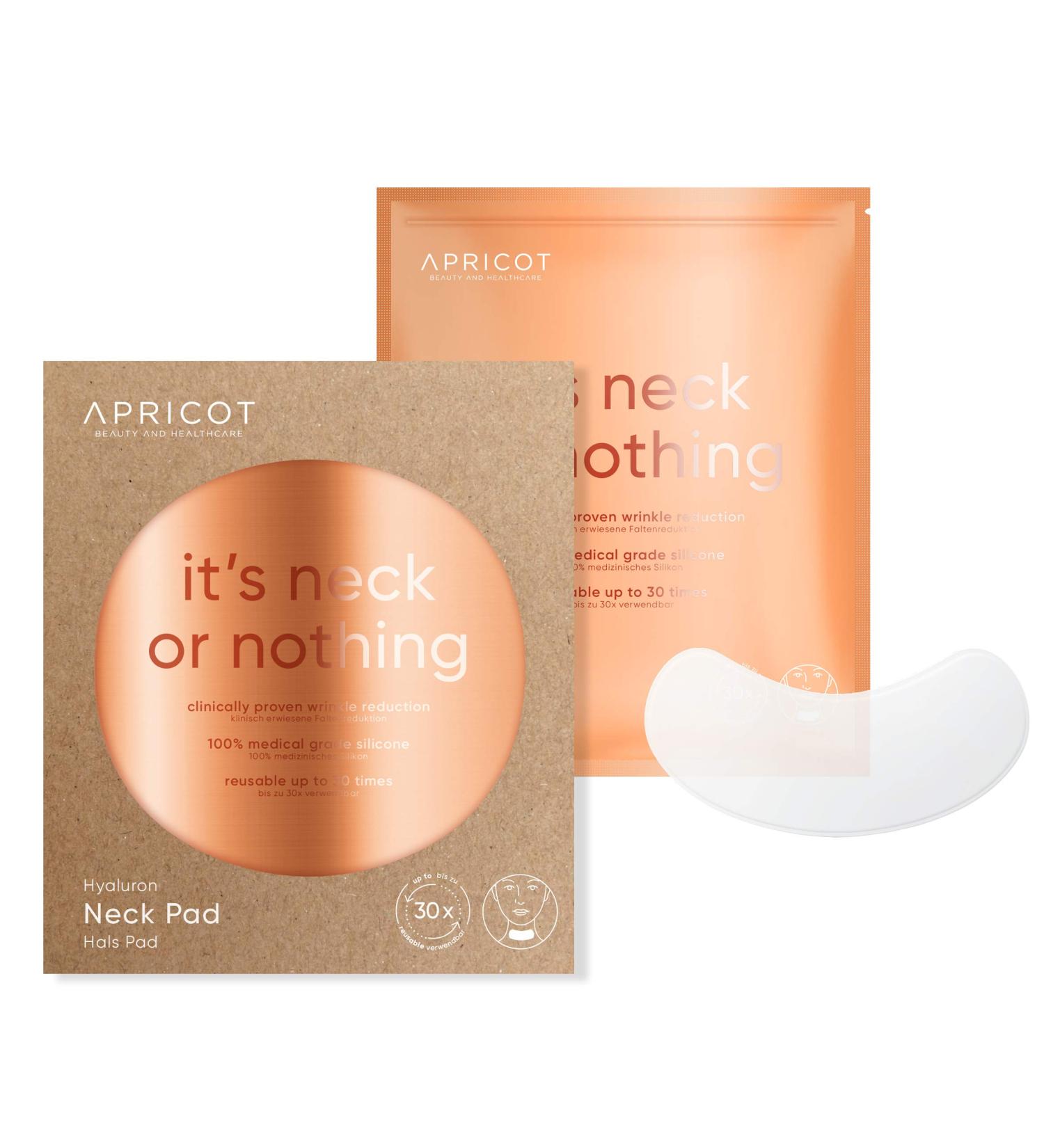 APRICOT Neck Pad with Hyaluronic Acid | Anti-Aging Neck Wrinkle Patches | Medical Grade Silicone | 30 Uses | Original from Germany - Buy Online on GoSupps.com