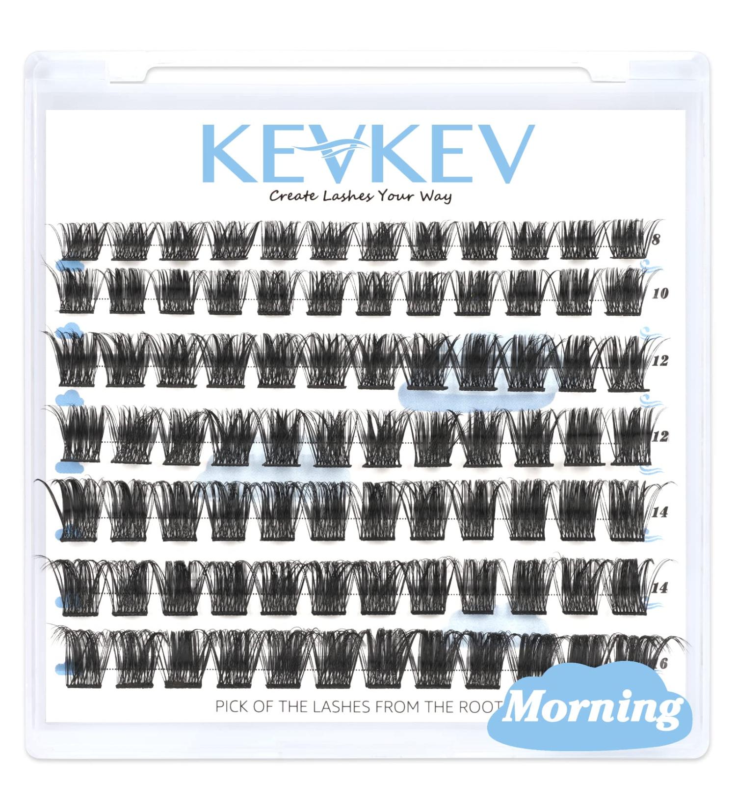 Lash Clusters 84 Pcs Cluster Lashes Eyelash Clusters DIY Cluster Eyelash Extensions Individual Lashes Thin Band & Soft(Morning C-8-16mix) C-Mix (8-16mm) Morning