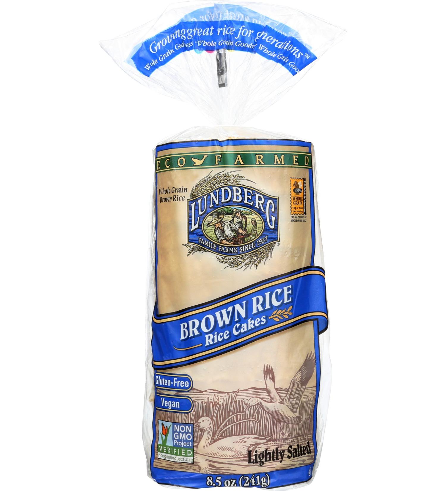 Lundberg Brown Rice Cakes - Lightly Salted, 8.5oz (Pack of 12) - Healthy Snack - Buy Online on GoSupps.com