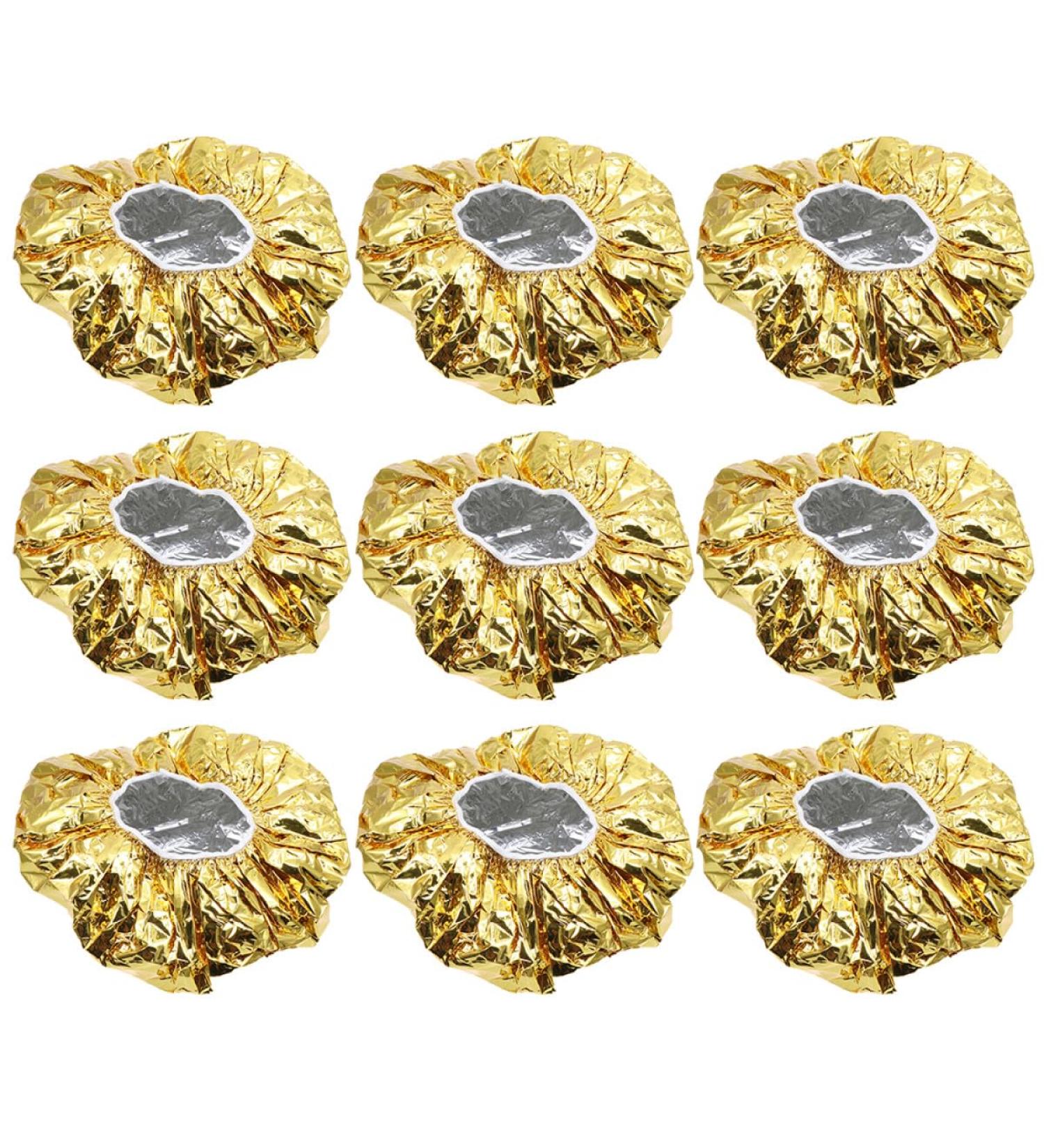Sewroro Lot de 10 Bonnets de Coiffure en Aluminium Dor s Bonnet Isolant Thermique Bord lastique Taille Unique Protection Thermique pour Soins Capillaires Domicile et Salon - Buy Online on GoSupps.com