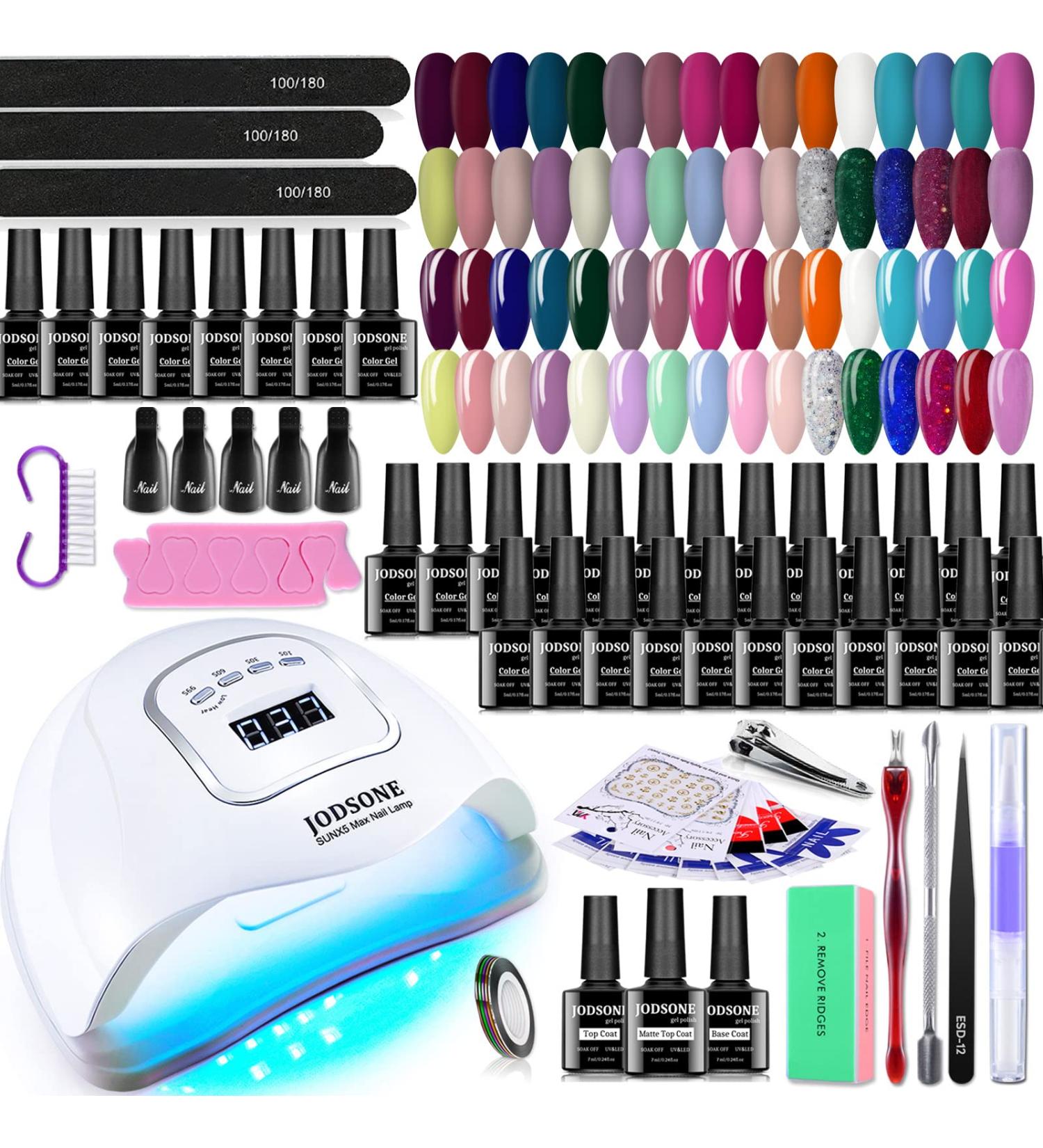 JODSONE Gel Nail Polish Kit - 32 Colors with UV Light | DIY Manicure Set & Nail Art Tools for Women - Buy Online on GoSupps.com
