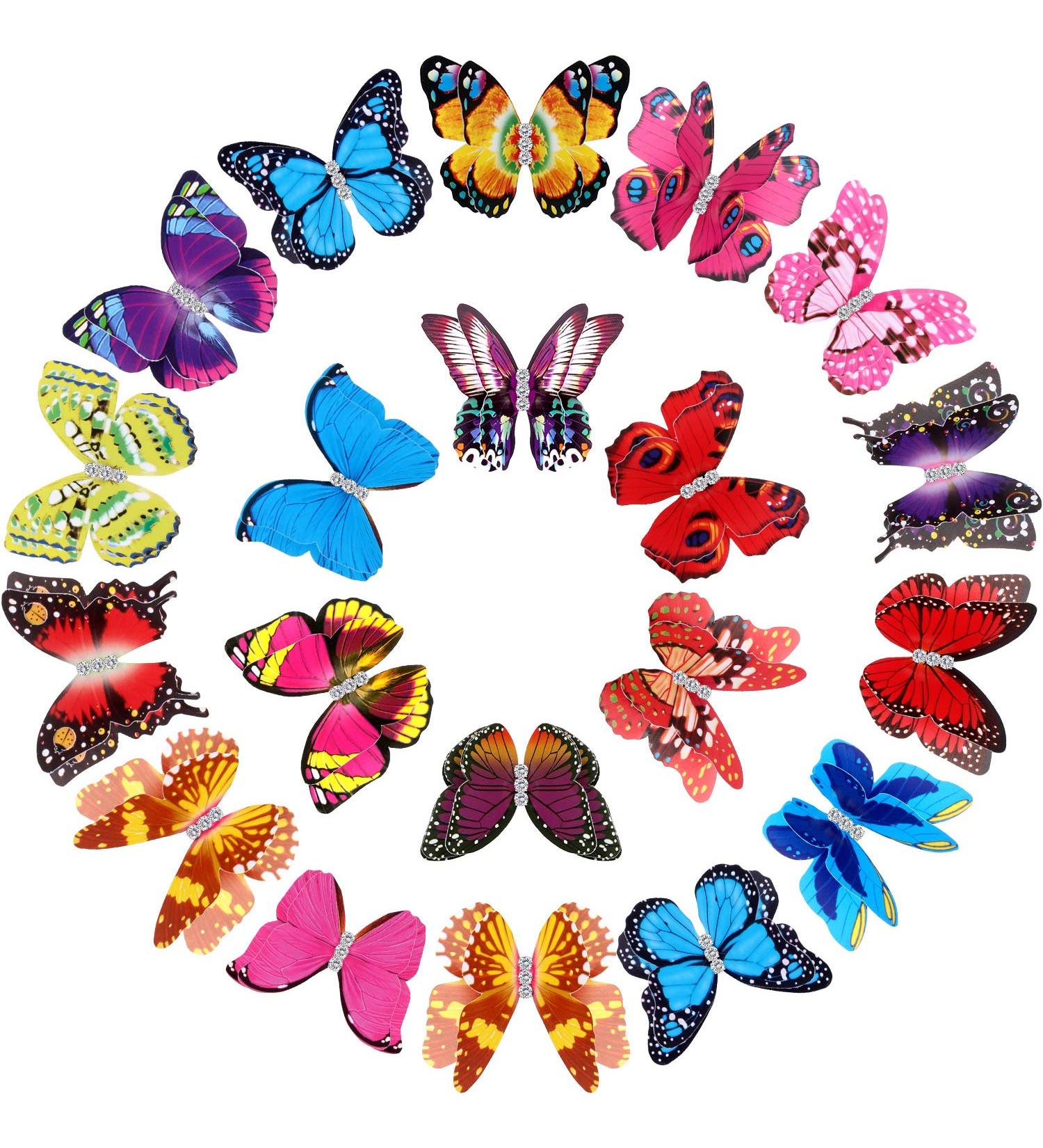 Iridescent Butterfly Dreadlocks Beads - 20 Pieces Hair Cuffs Clips Rings for Women and Girls | Colorful Braiding Hair Jewelry - Buy Online on GoSupps.com