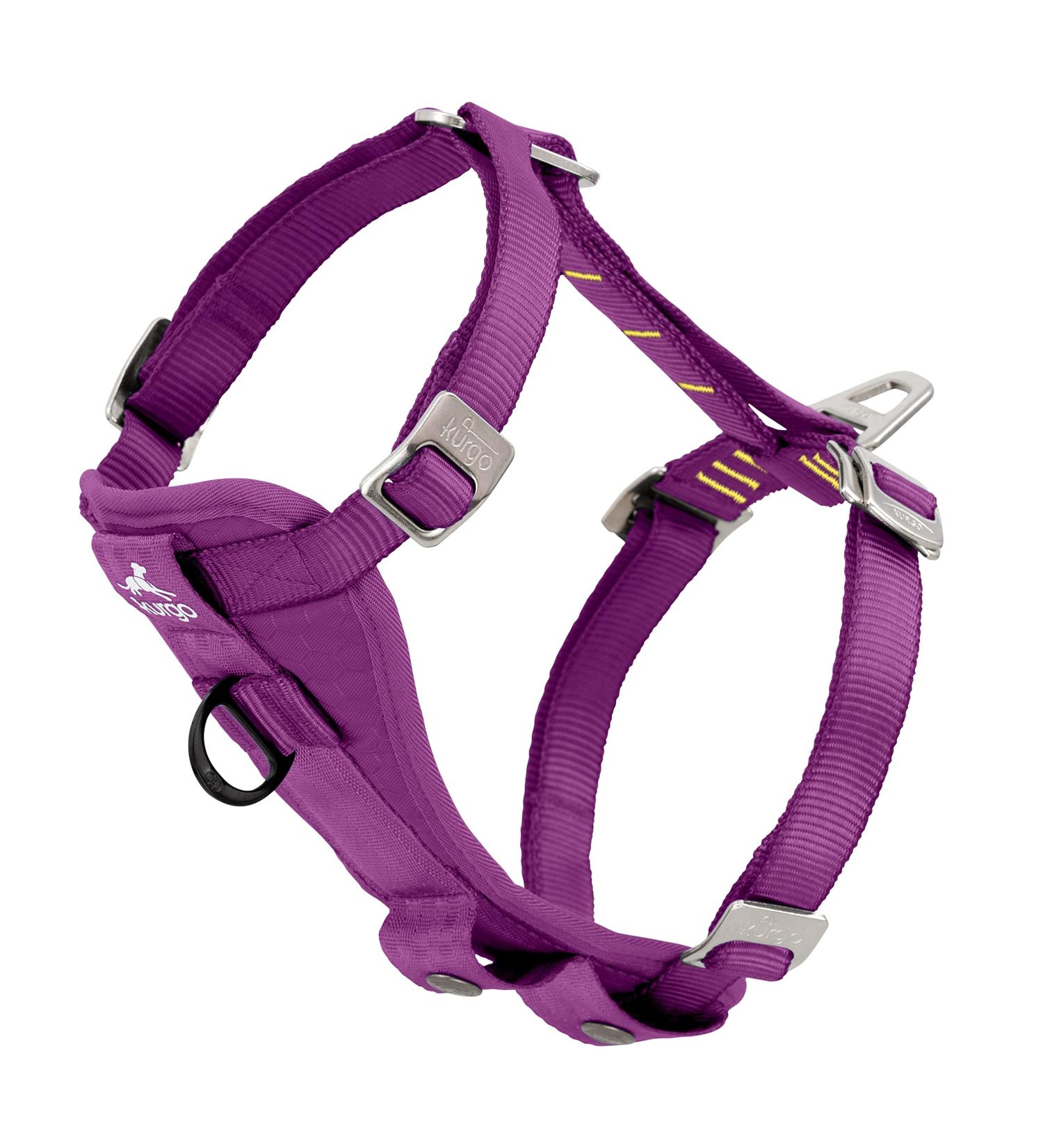 Kurgo Tru-Fit Dog Safety Harness - Padded Chest Panel & D-Ring Size L Purple | International Shipping - Buy Online on GoSupps.com