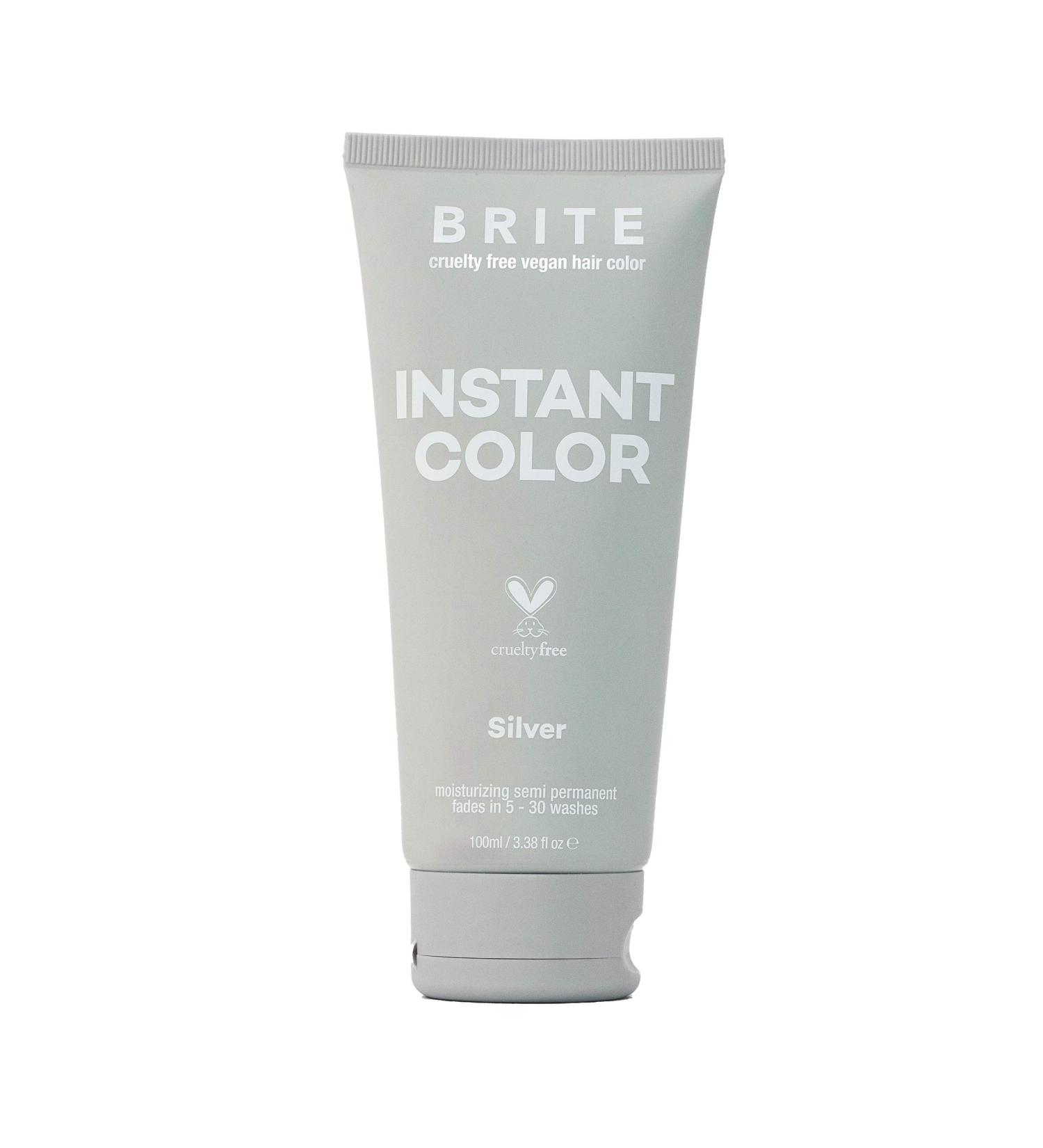 Brite Silver Semi-Permanent Hair Color - Vegan & Cruelty-Free Hair Dye | Hydrating Formula | Lasts Up to 30 Washes - Buy Online on GoSupps.com