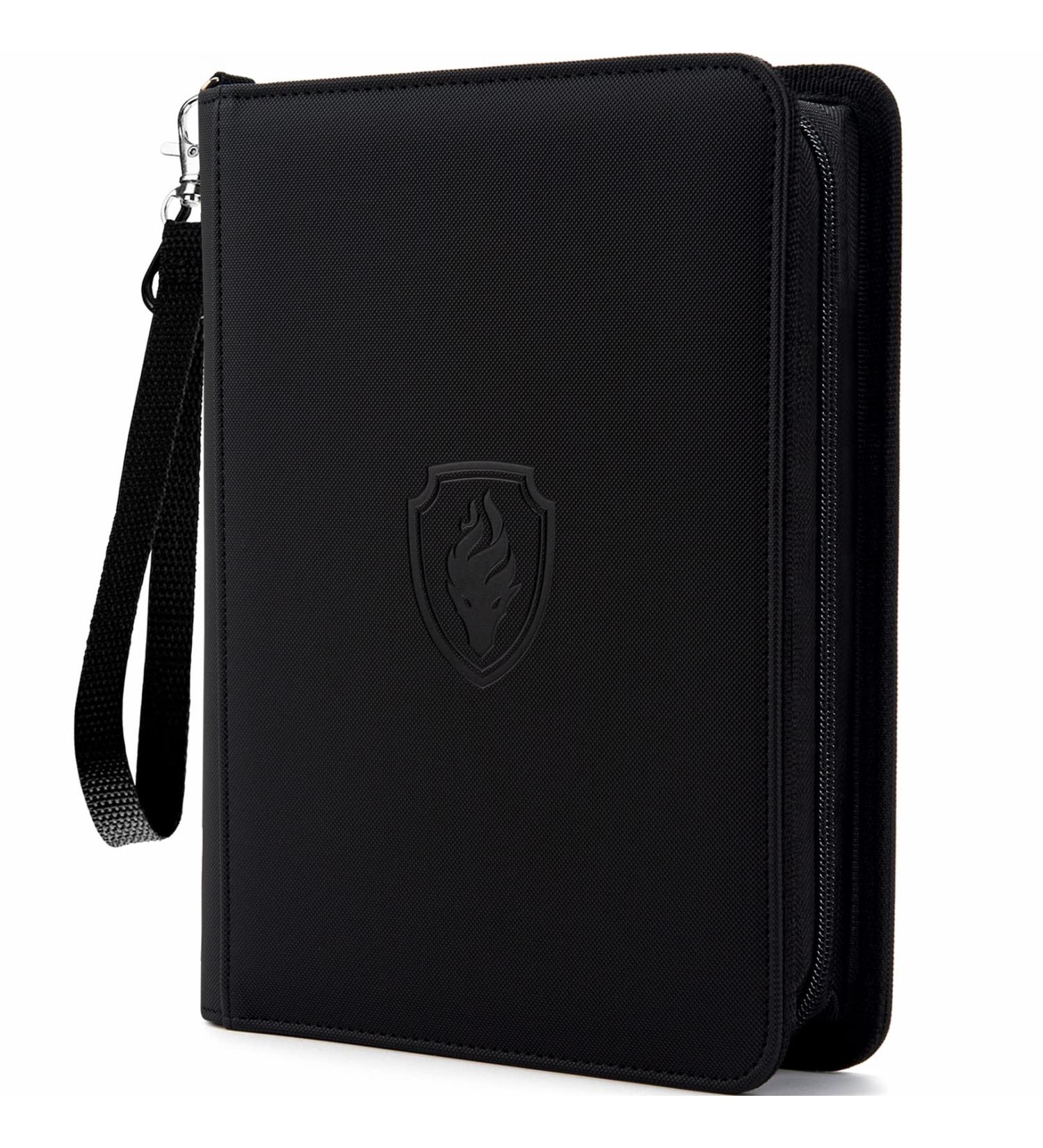 Fabmaker Premium Zip Trading Card Binder - 320 Card Capacity - Portable PU Card Collection Binder - Black - Buy Online on GoSupps.com