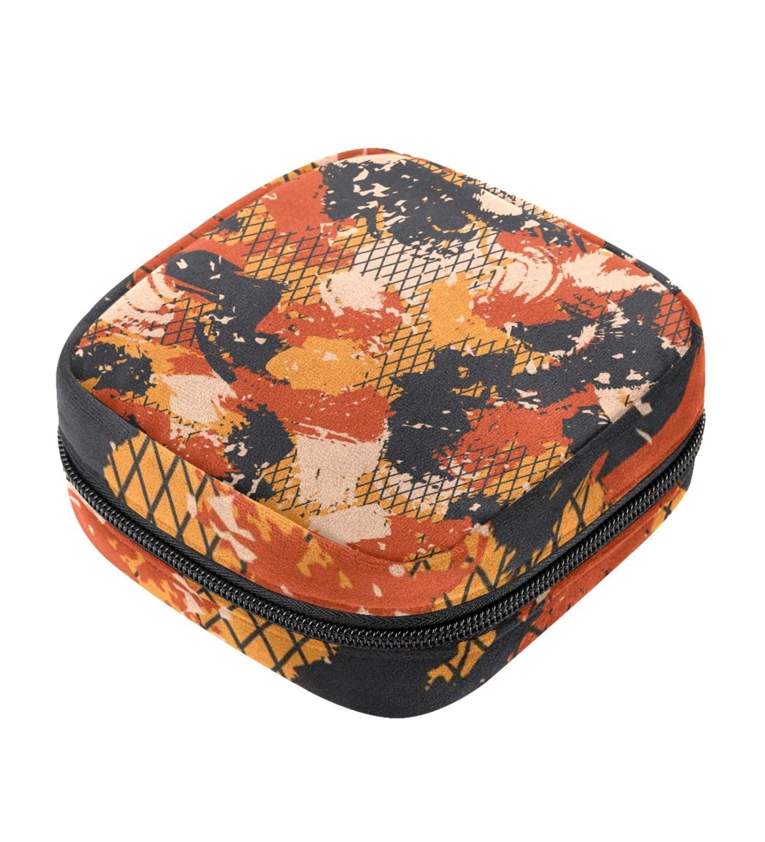 Portable Sanitary Napkin Storage Bag - Colorful Camouflage Menstrual Cup Pouch (Multicolor) - Ideal for Women, Teen Girls, and Nursing Pad Holder - Buy Online on GoSupps.com