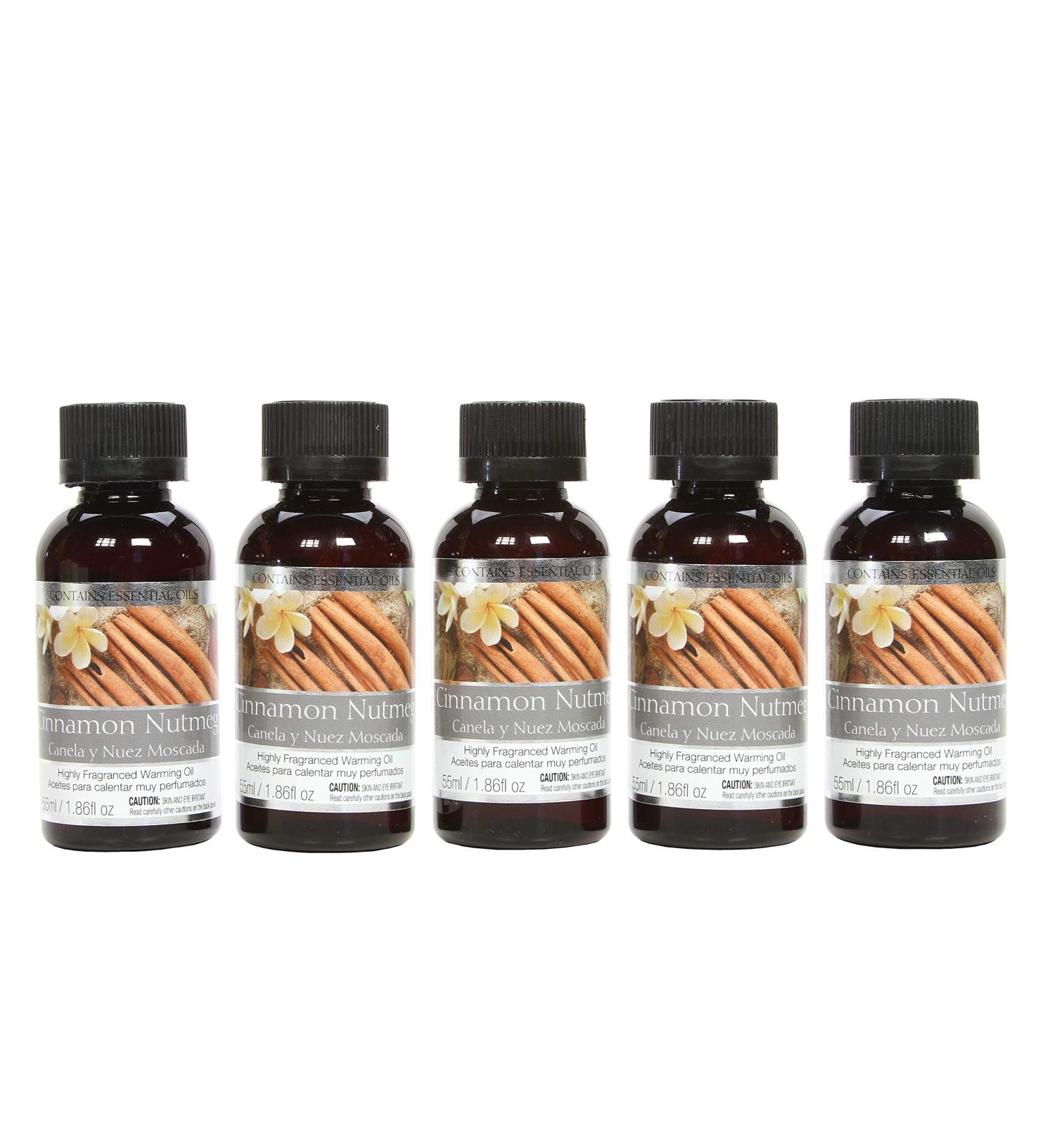 Hosley Set of 5 Cinnamon Nutmeg Fragrance Warming Oils - Ideal Gift for Weddings Spa & Meditation - 55ml - Buy Online on GoSupps.com