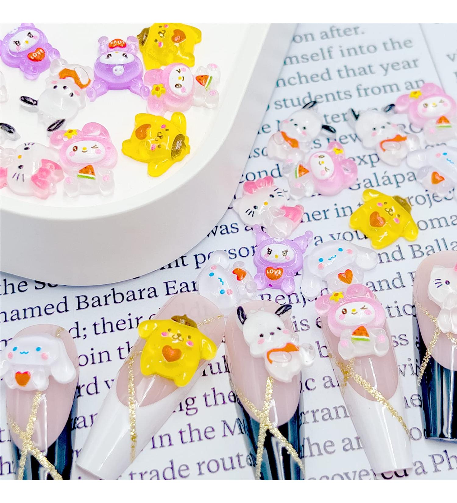 30PCS Kawaii Resin Nail Art Charms Cute Animals Jelly Gummy Sweet Candy 3D Nail Decoration Accessories for DIY (Mixed)