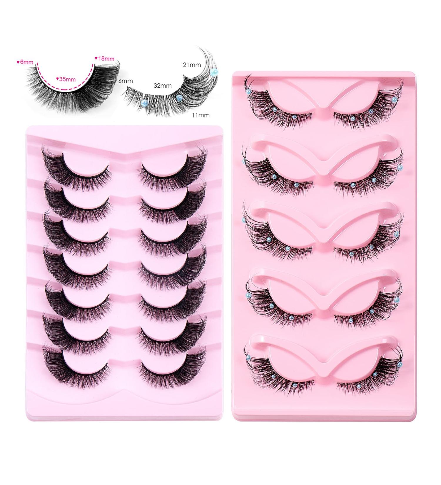 24 Pairs Handmade False Eyelashes | Wispy Fluffy Cat Eyelashes - Versatile Styles & Ultra-Comfortable for Everyday Glam - Buy Online on GoSupps.com