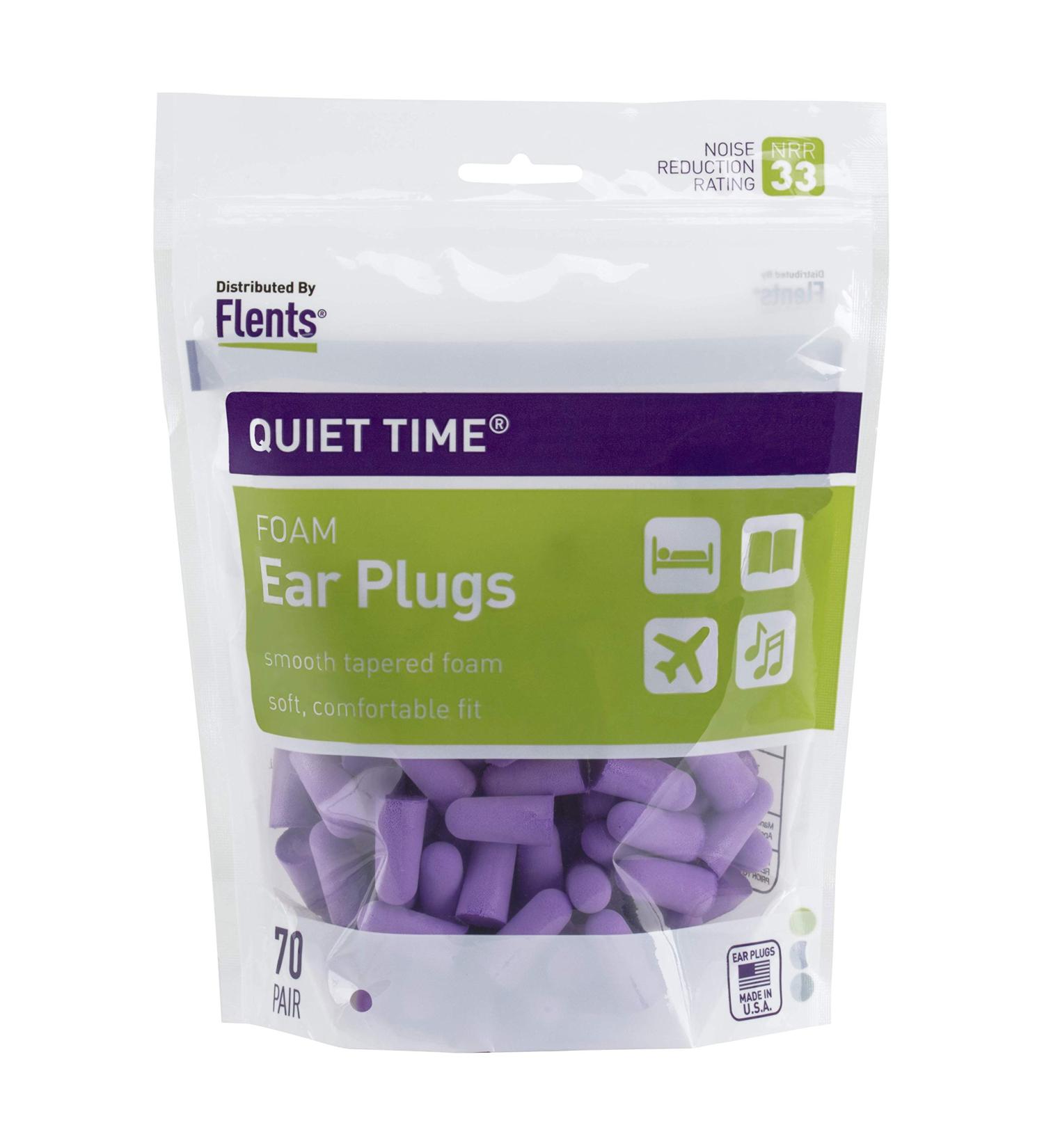 Flents Purple Ear Plugs for Sleeping, Snoring, Traveling, Concerts, Construction & Studying | Made in the USA | NRR 33 | 70 Pair - Buy Online on GoSupps.com