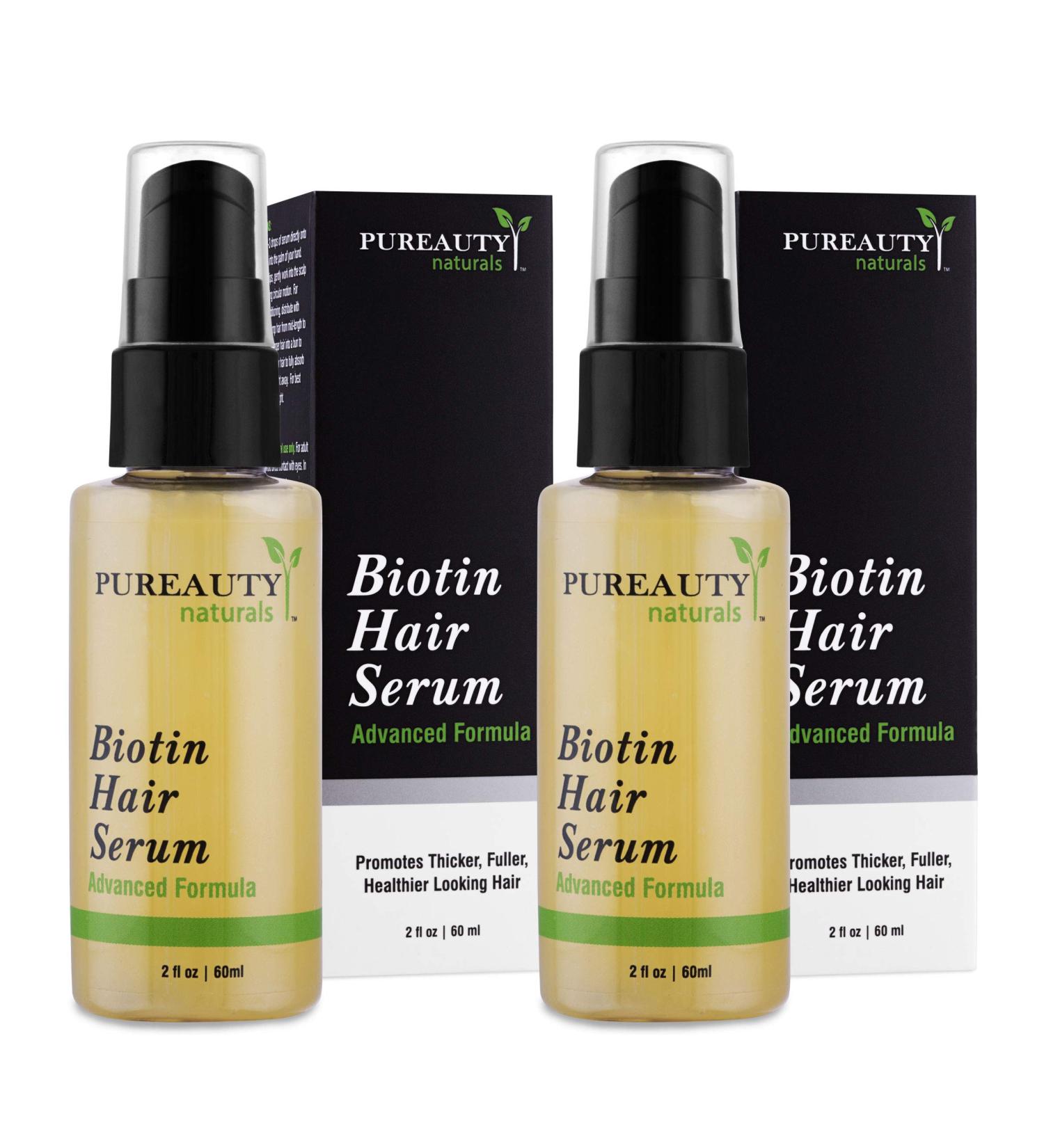 Biotin Hair Growth Serum for Strong, Healthy Hair - Men & Women All Hair Types - Hair Loss Support - Meraz Pureauty Naturals (2 Pack) - Buy Online on GoSupps.com