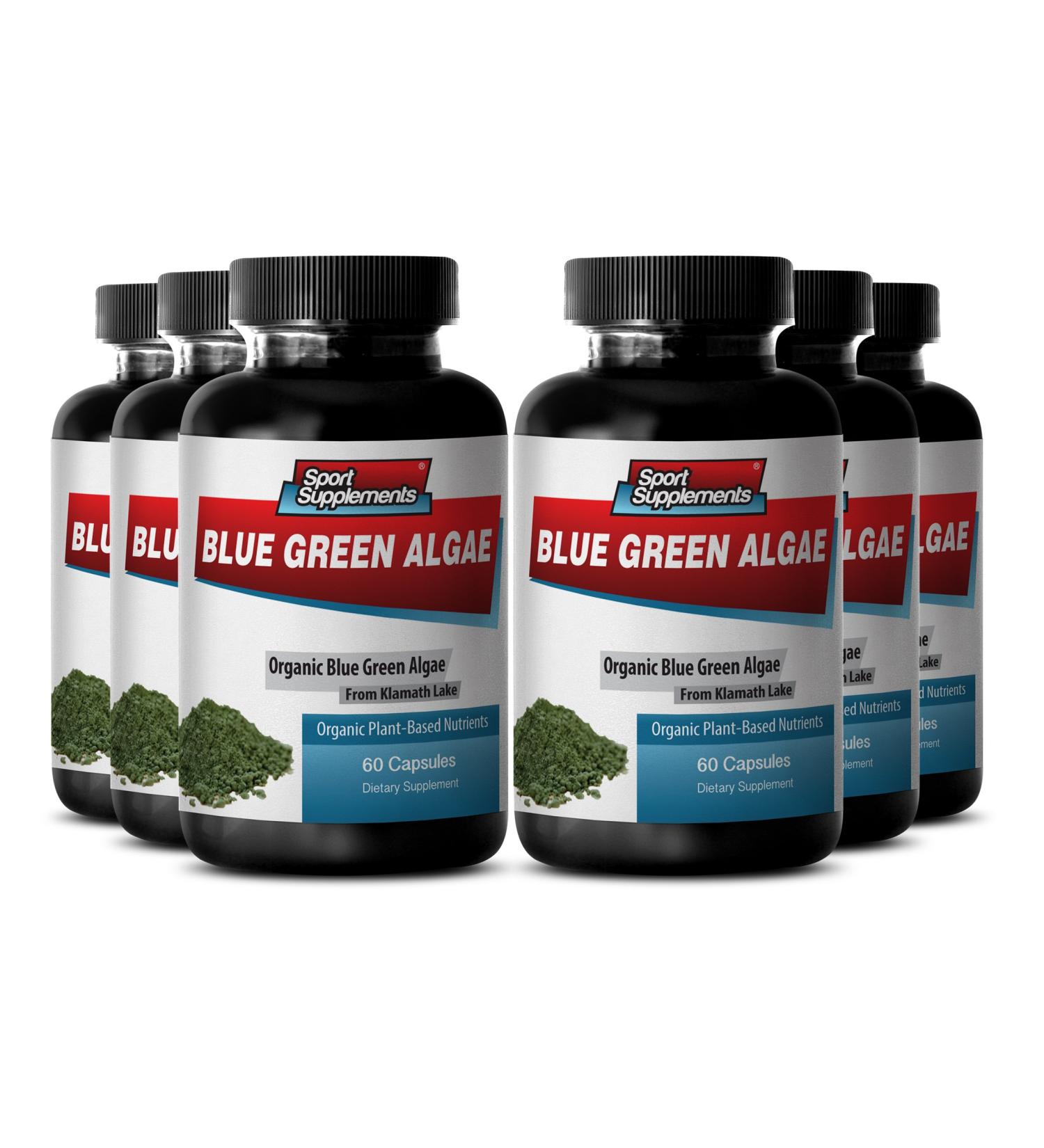 Herbal Skin Care Support with Green Superfood from Klamath Lake - Blue Green Algae 500mg Blue Green Algae Powder spirulina and chlorella Capsules spirulina Blue Green Algae Powder - 6 Bot 360 Caps - Buy Online on GoSupps.com