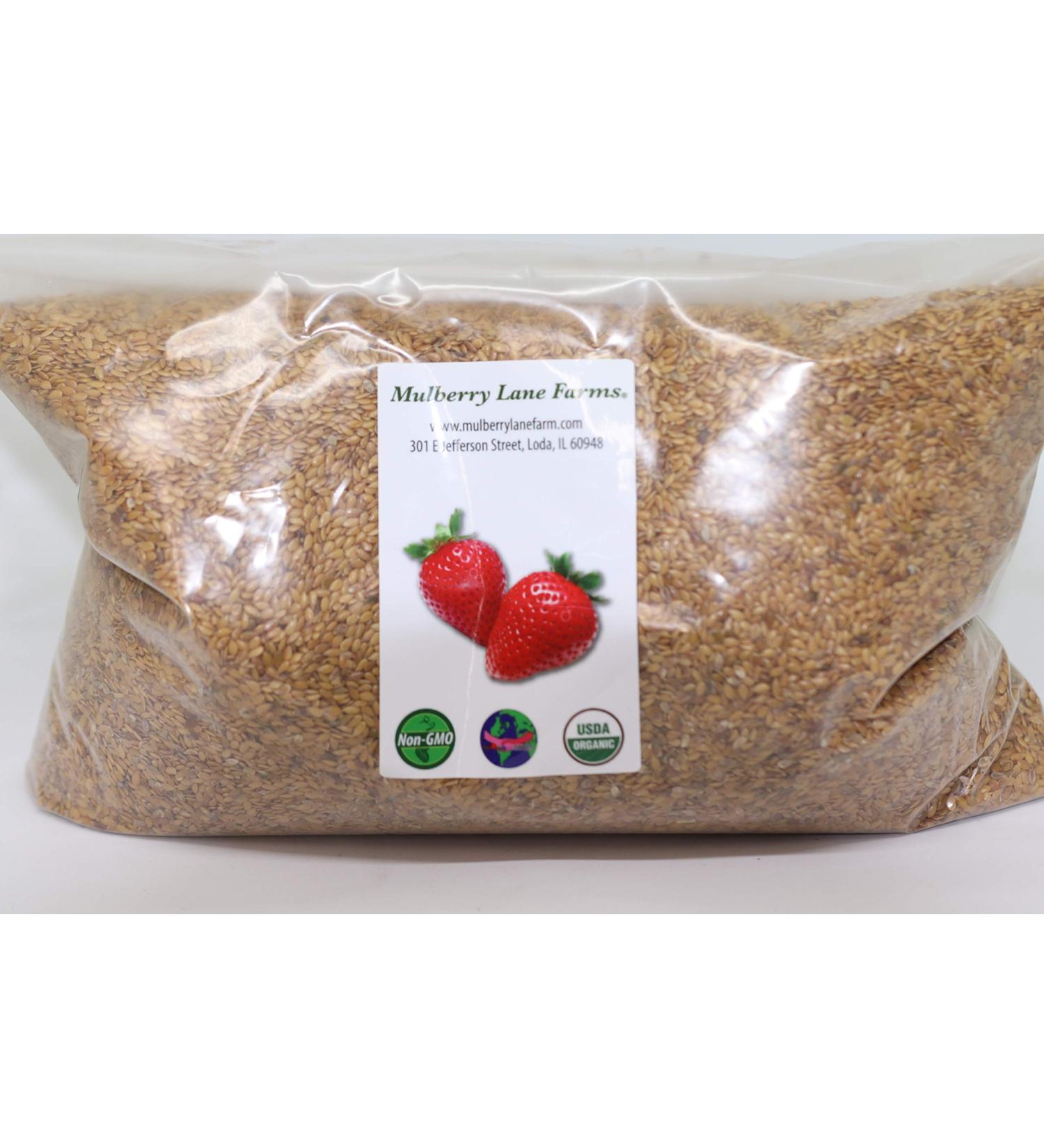 Organic Golden Flax Seeds - 5 lb Bulk Pack, Non-GMO, USDA Certified, Product of USA | Mulberry Lane Farms - Buy Online on GoSupps.com