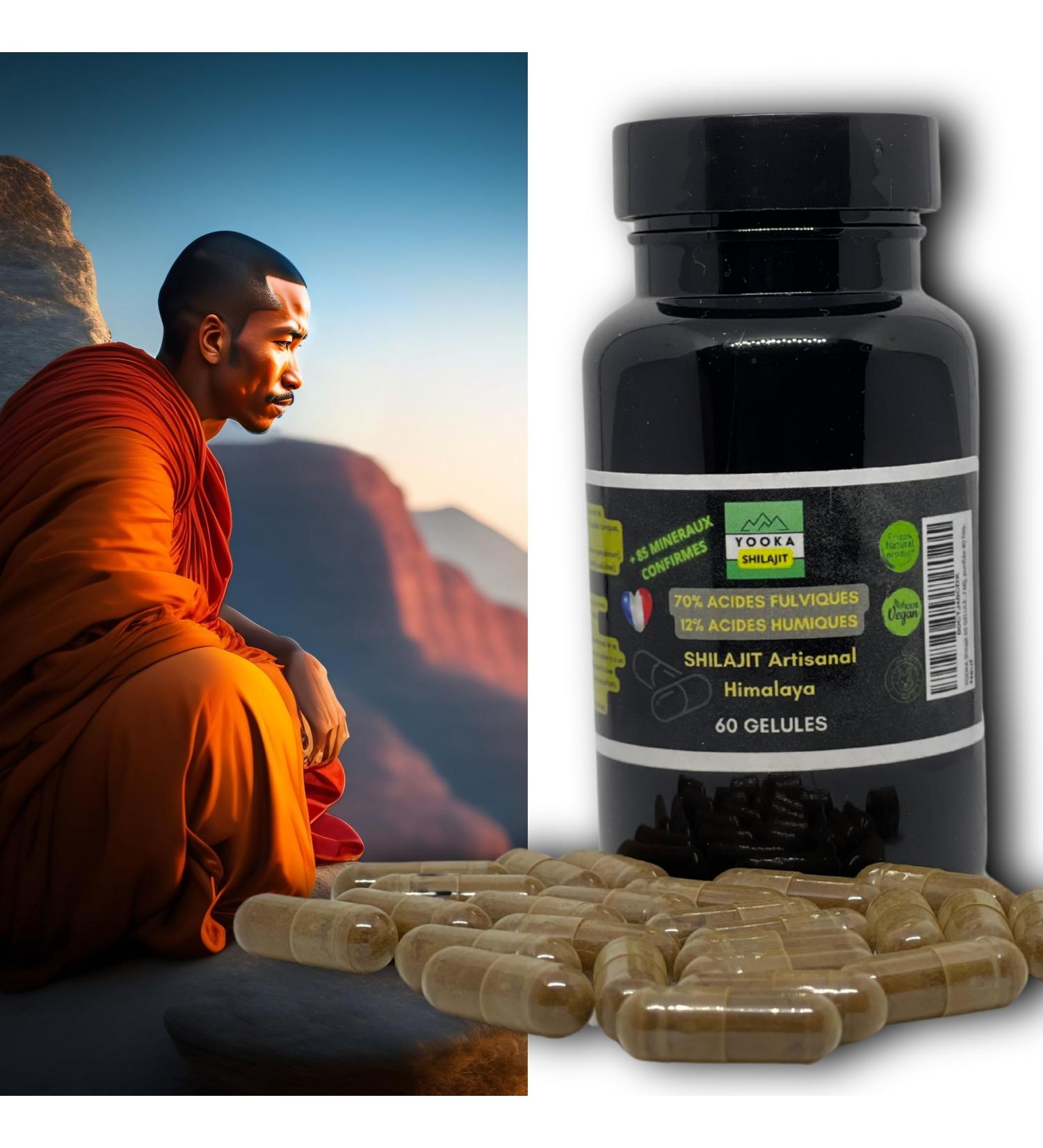 YOOKA Shilajit 60 units natural ARTISANAL PURE GOLD. 70% FULVIC ACID laboratory test guaranteeing +85 minerals 12% humic acid. Sun drying 60d purified 40 times. French company. - Buy Online on GoSupps.com