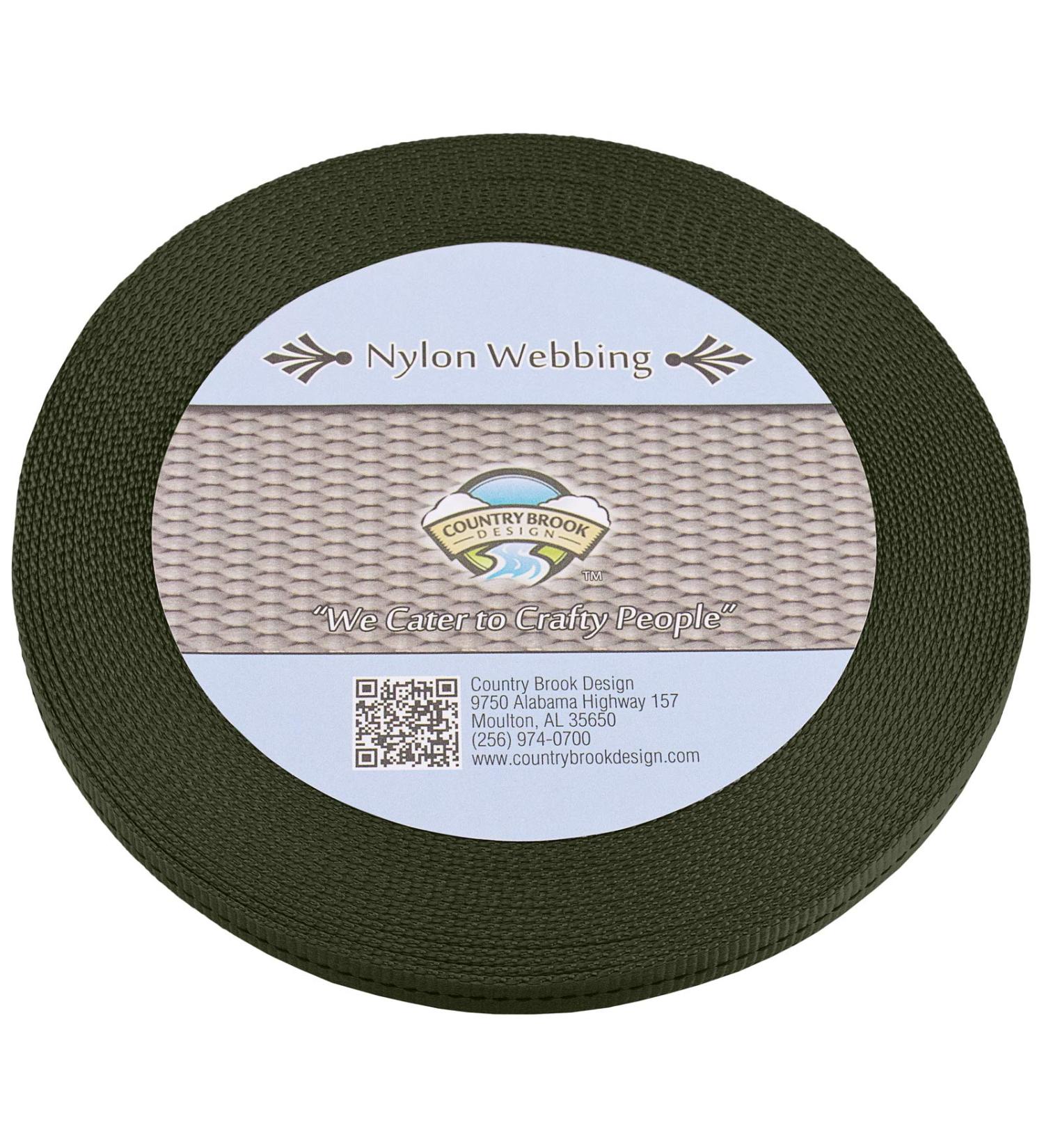 Country Brook Design - 1/2 Inch Military Spec Tubular Nylon Webbing Olive Drab Green Military Spec 10 Yards (Pack of 1)