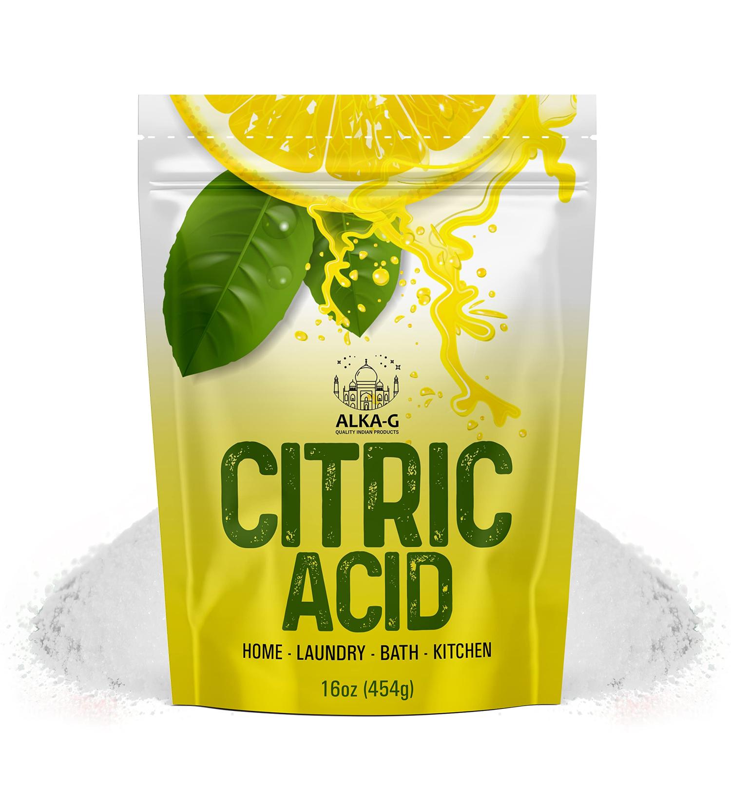 ALKA-G Citric Acid 16 Oz - 100% Pure Food Grade Powder for Skincare, Cooking, Baking & Bath Bombs | Multi-Purpose Resealable Bag - 1 Pound - Buy Online on GoSupps.com