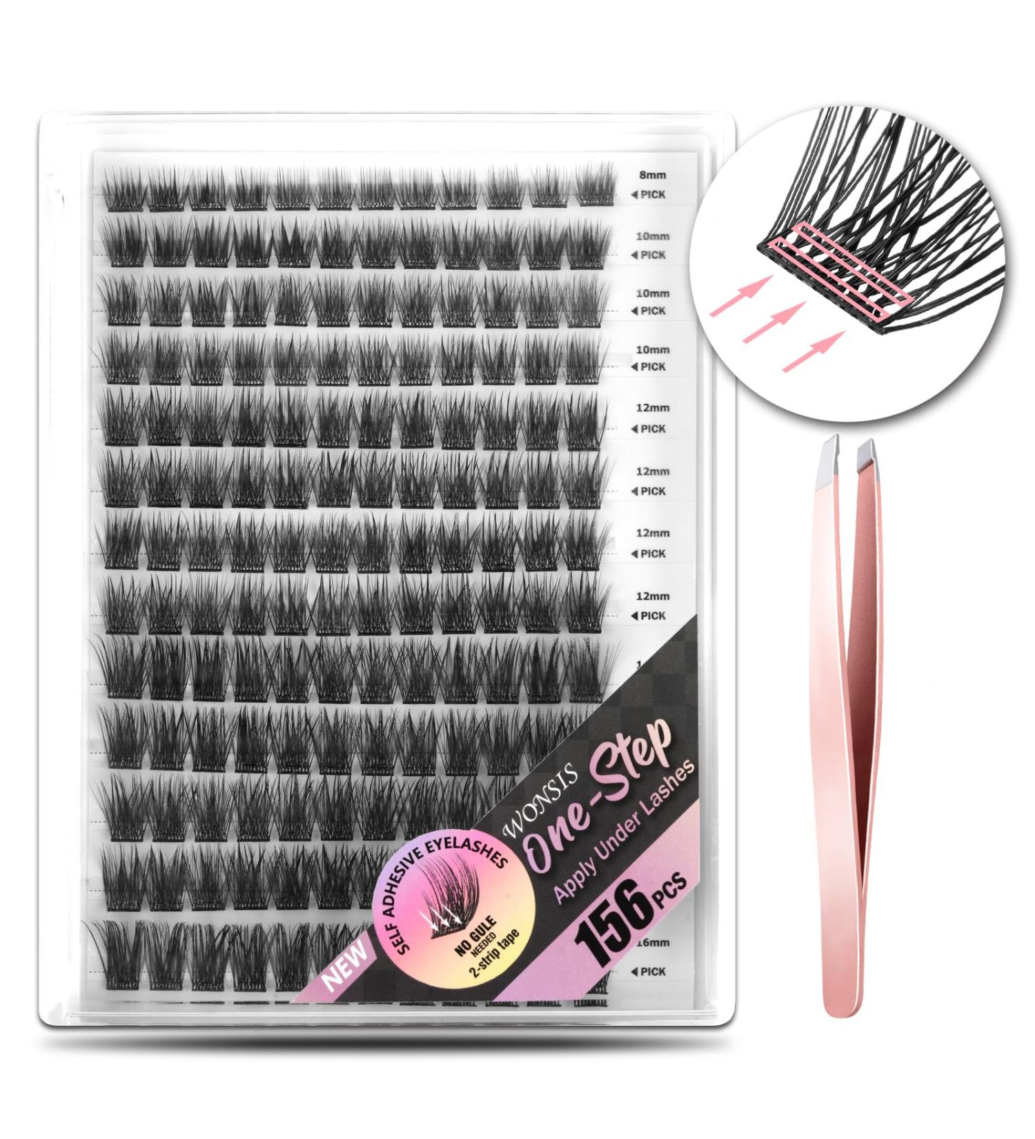 Self Adhesive Eyelashes - 156 Pcs No Glue Needed Invisible 2-Strip Tape Long Lasting & Easy Application - Shop Now - Buy Online on GoSupps.com