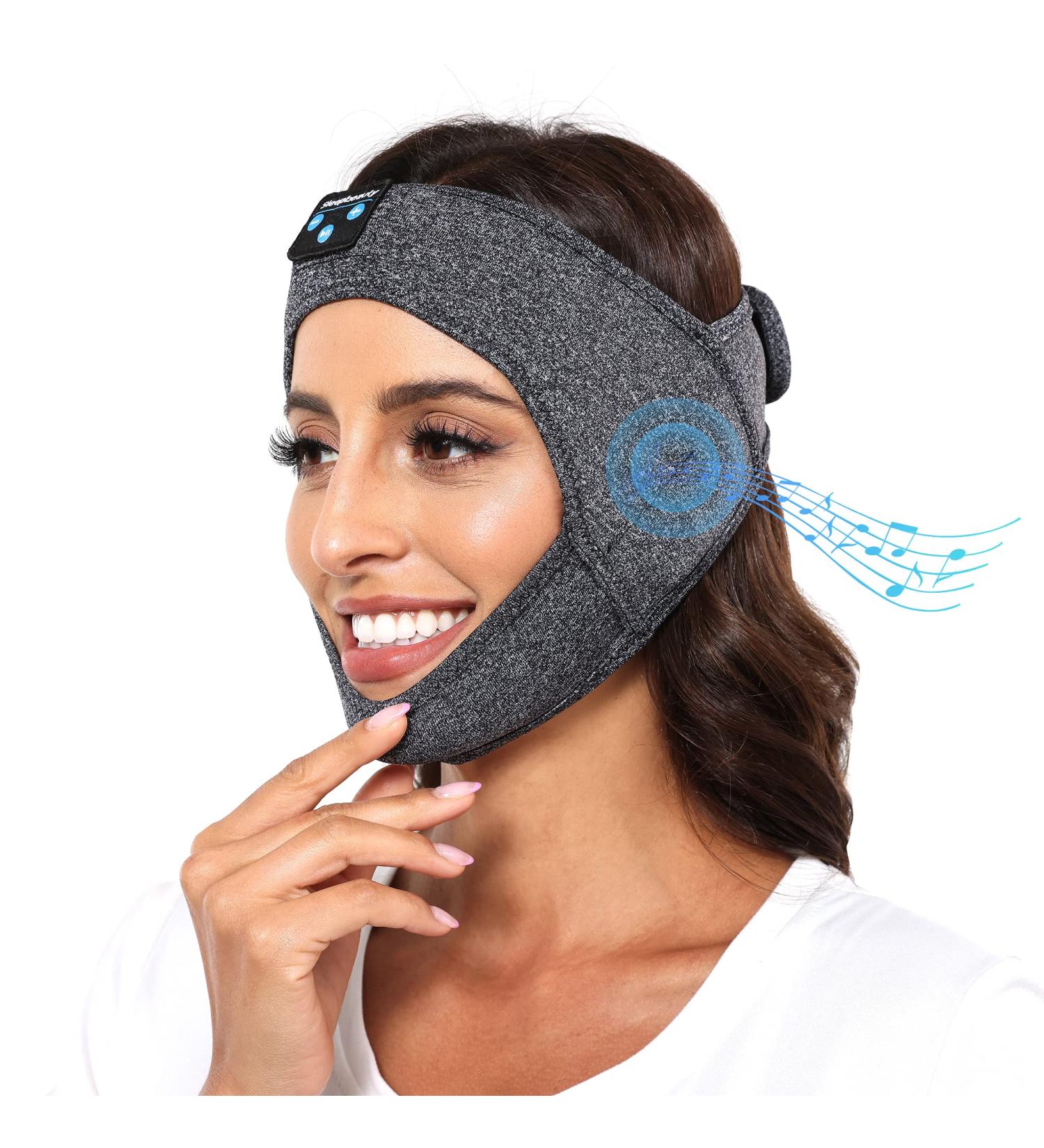 Sleepbeauty Double Chin Reduce Headband with Stereo Speakers - V Line Mask for Facial Slimming and Face Lifting - Buy Online on GoSupps.com