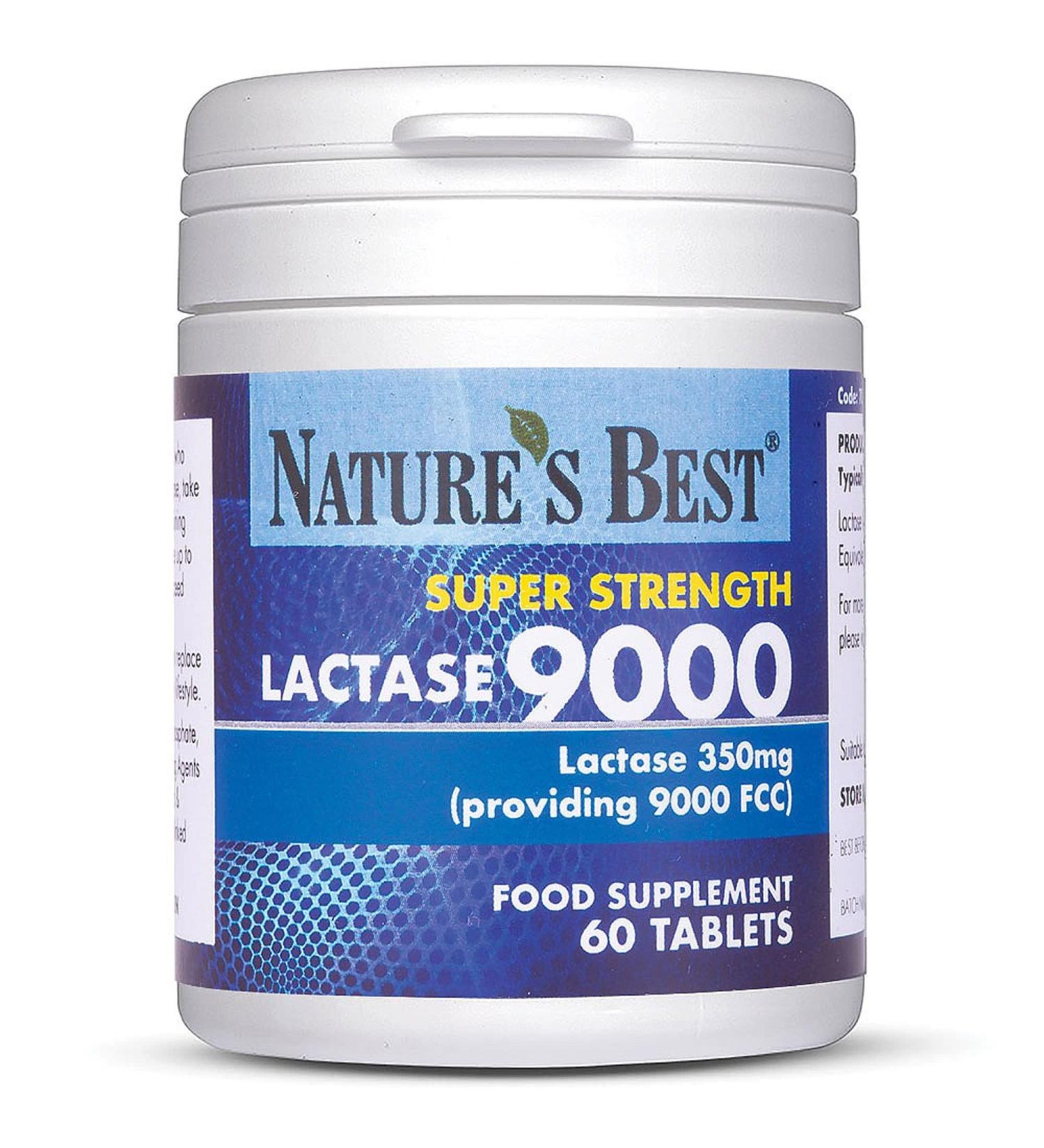 Super Strength Lactase Tablets 9000 FCC Enzyme Units | 60 Tablets | Supports Lactose Intolerance | UK Made - Buy Online on GoSupps.com