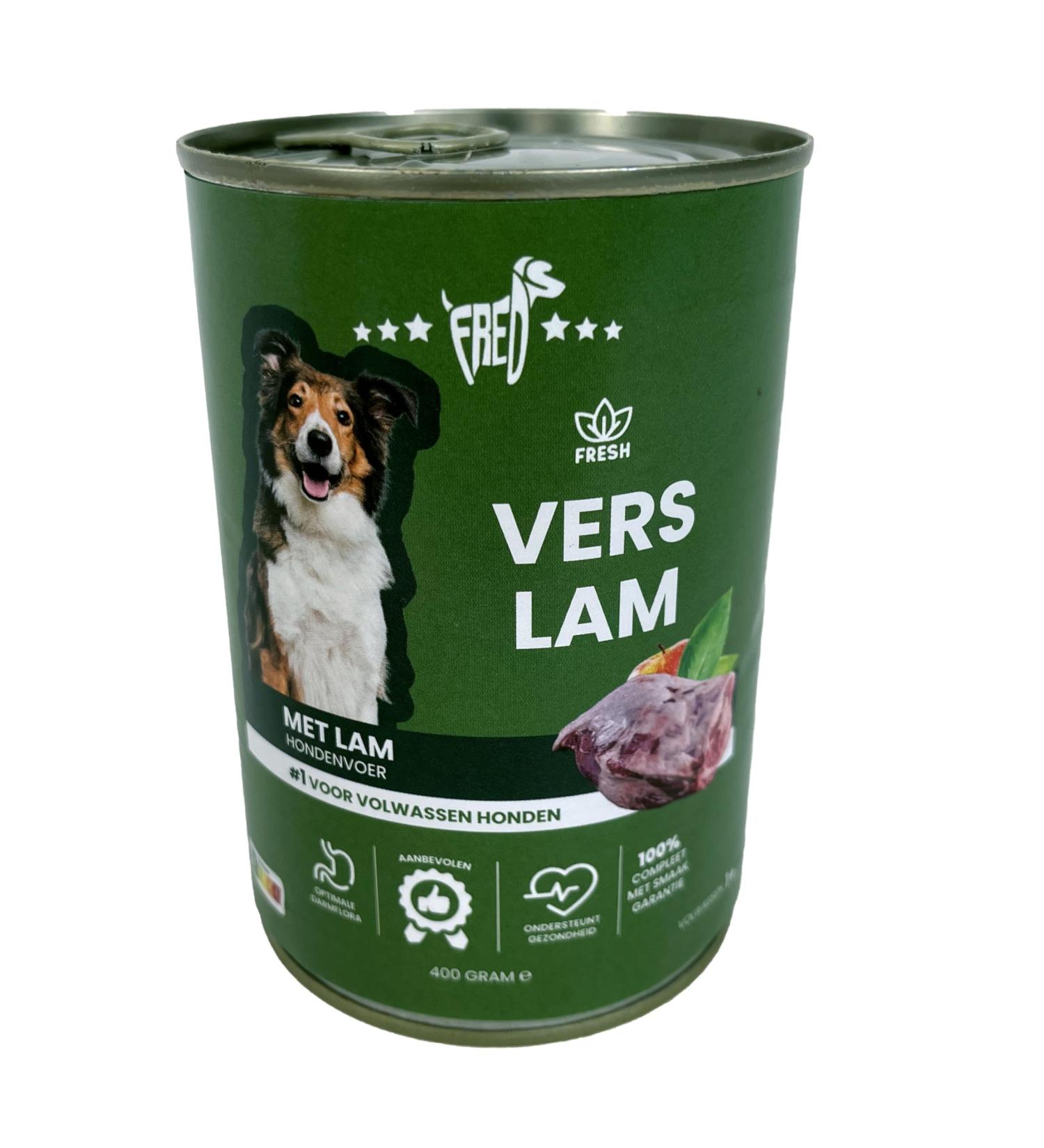 Freds Can of fresh lamb