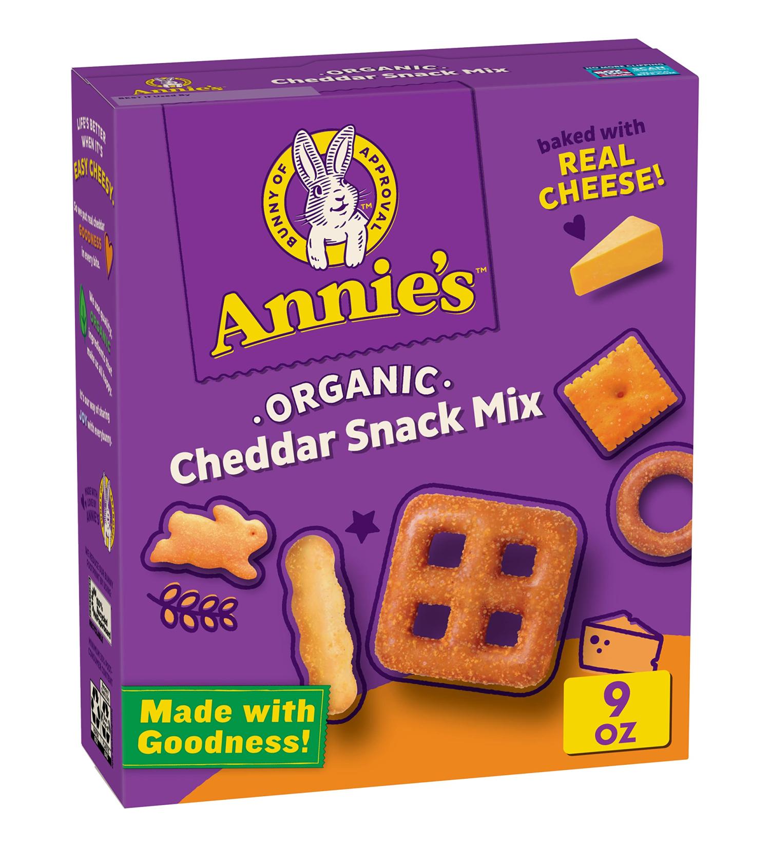 Annie's Organic Cheddar Snack Mix - Crackers & Pretzels 9oz - Buy Online on GoSupps.com