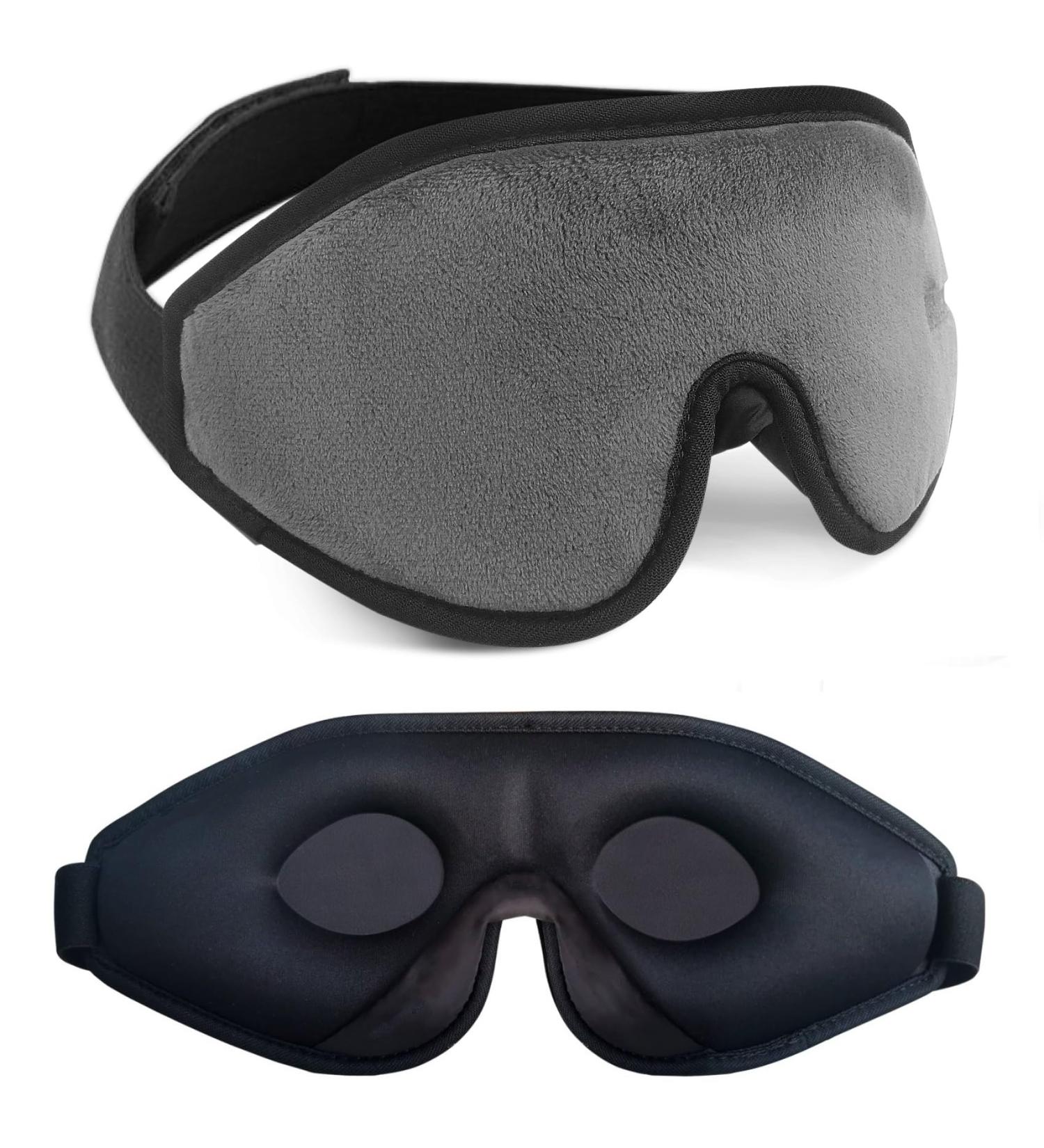 3D Contoured Cup Eye Mask for Sleeping | Block Out Light | Soft Comfort | Men Women | Travel Yoga Shift Work Naps | Grey - Buy Online on GoSupps.com