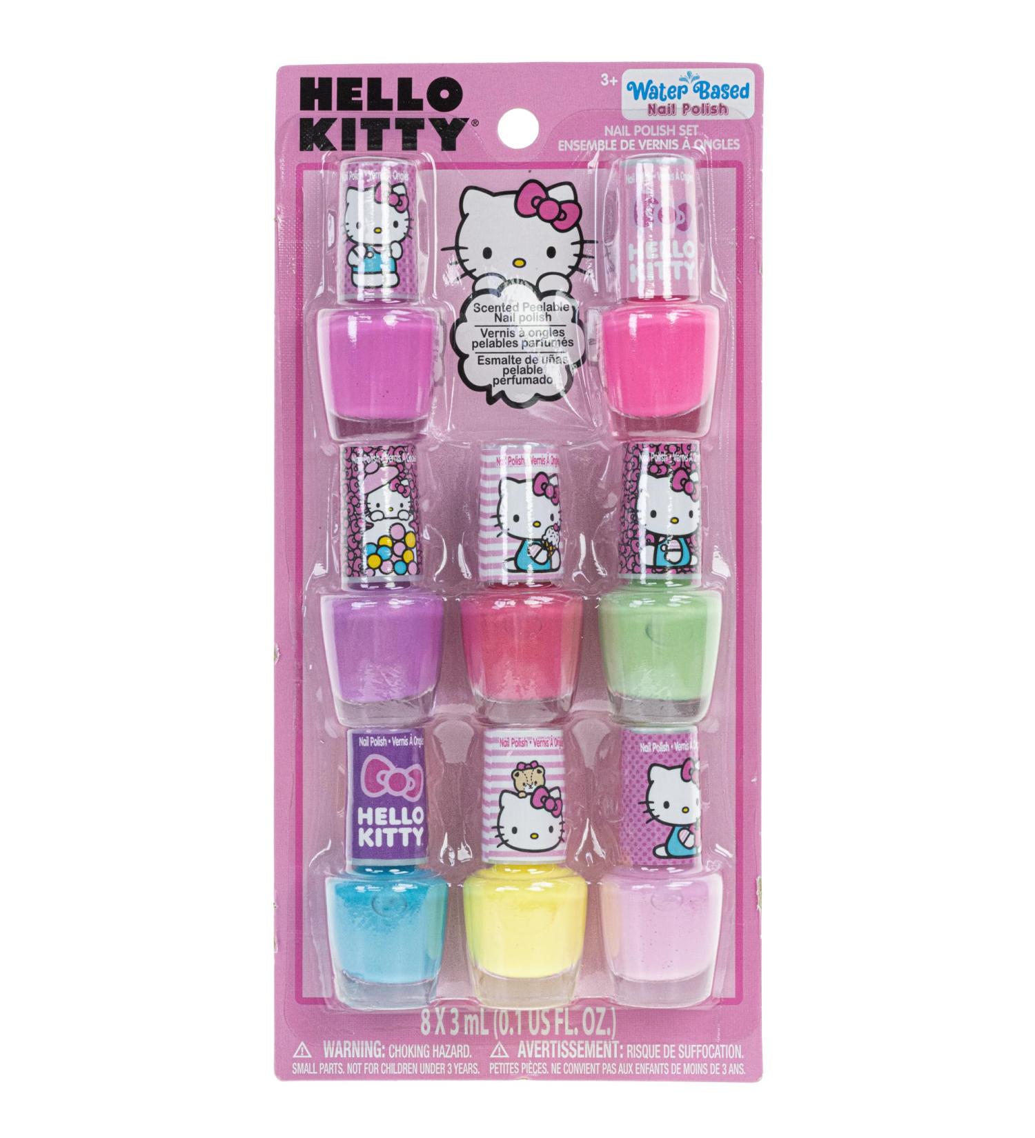 Townley Girl Hello Kitty Nail Polish Set - 8 Pack Water-Based Non-Toxic Peel-Off for Kids Ages 3+ | Perfect for Parties & Sleepovers - Buy Online on GoSupps.com