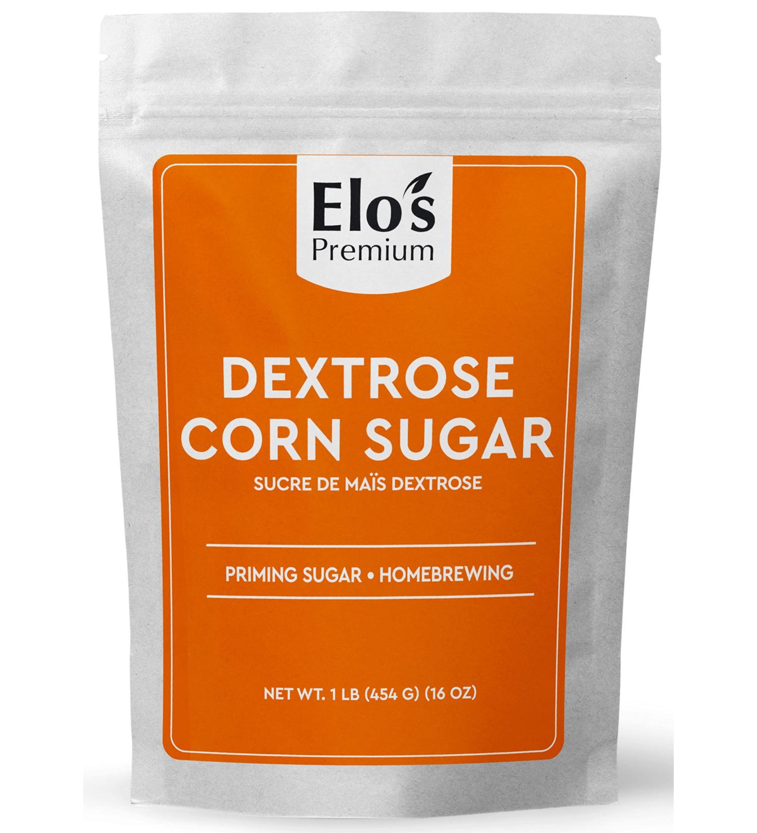 Dextrose Powder Corn Sugar (1lb)| Packed in Canada|100% All-Natural Non-GMO Gluten-Free Flavor Enhancer| Priming Sugar Natural Sweetener Sugar Replacement| Used for Homebrewing Winemaking Cooking Baking and Bottling| by Elo s Premium - Buy Online on GoSupps.com