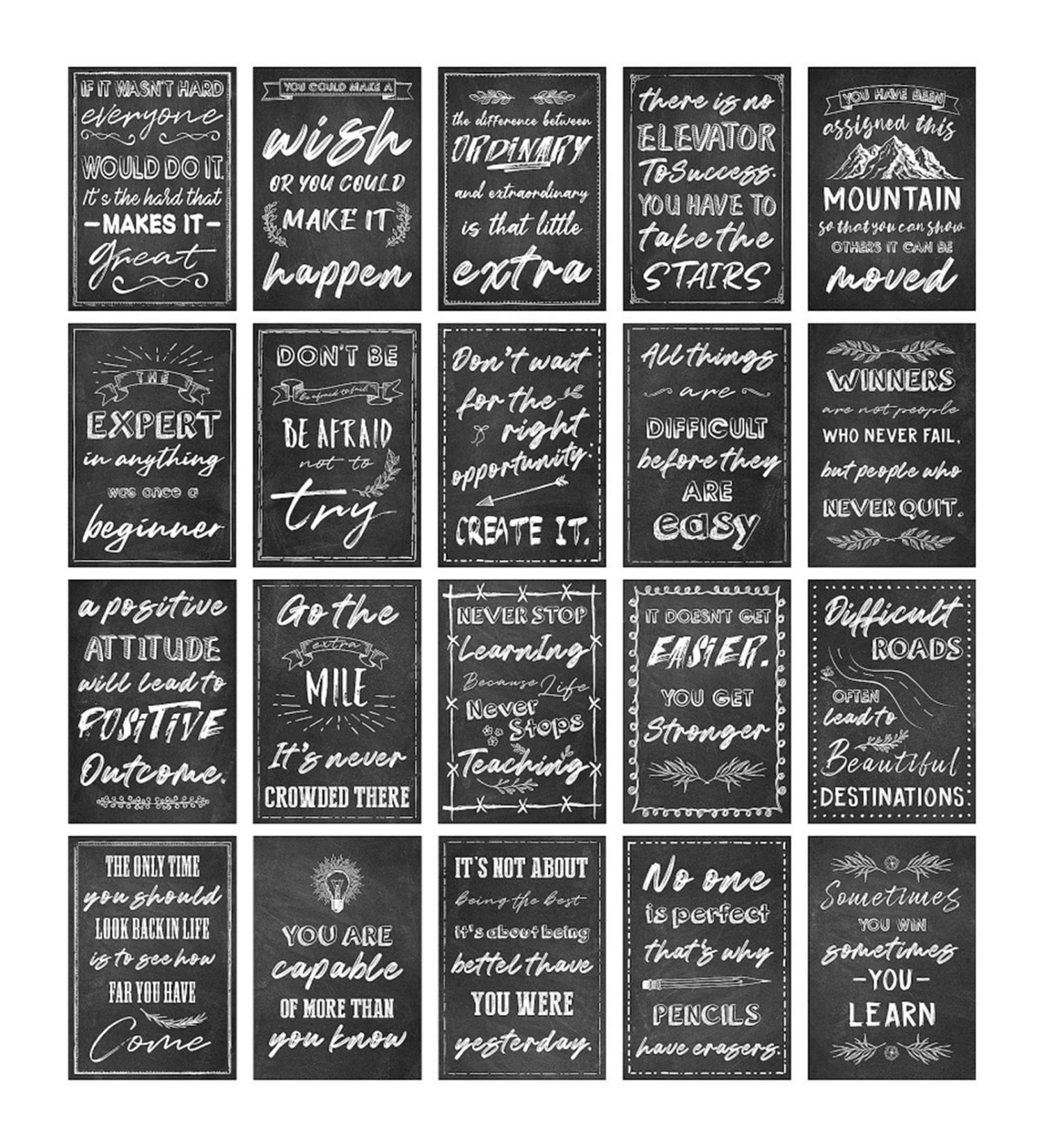 Tumotic Motivating Quotation Poster | 20 Inspirational Quotes for Growth Mindset Positive Wall Art for Home Office & School Decor - Buy Online on GoSupps.com