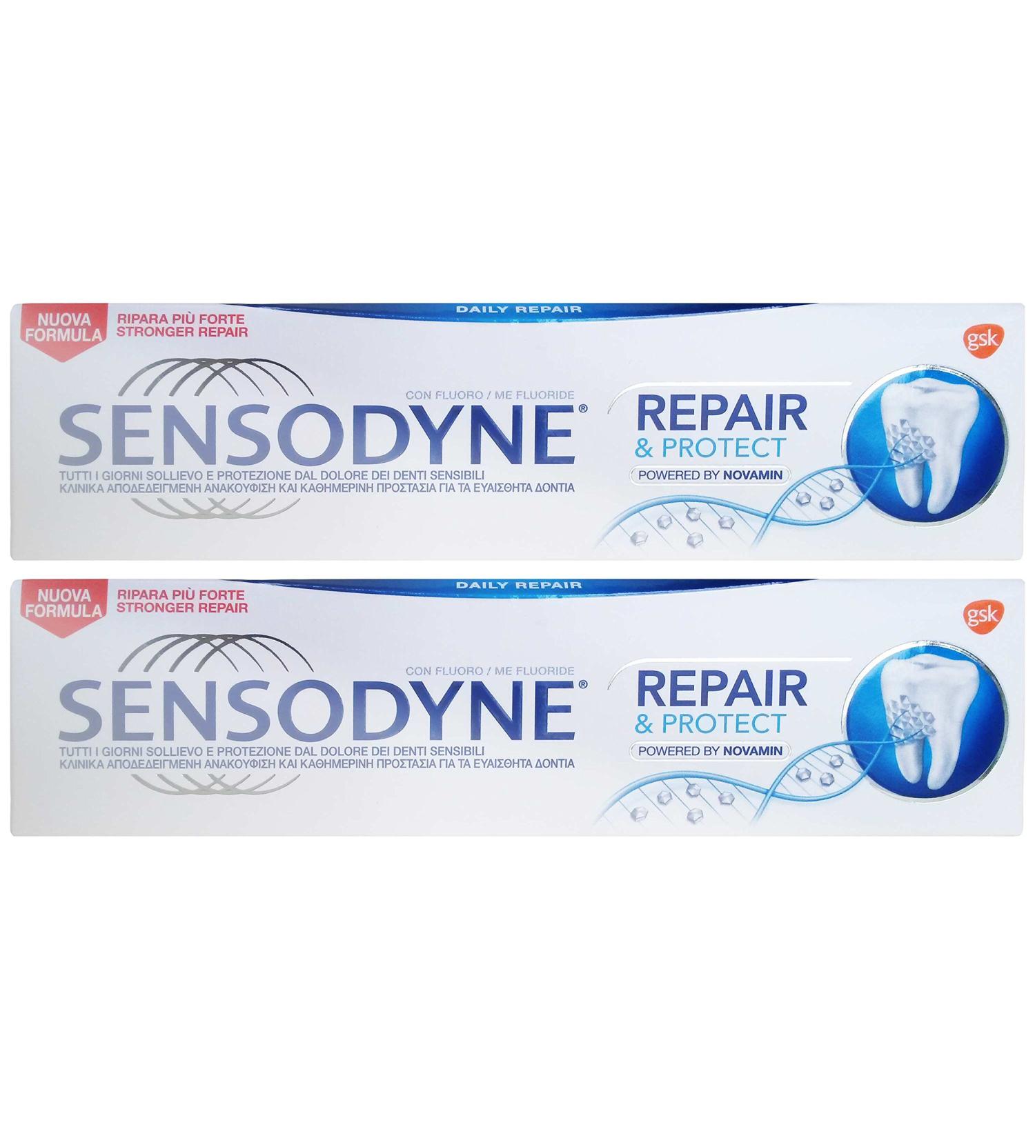 Sensodyne Repair & Protect Toothpaste - Pack of 2 (75ml) - Italian Import | Best Toothpaste for Sensitive Teeth - Buy Online on GoSupps.com