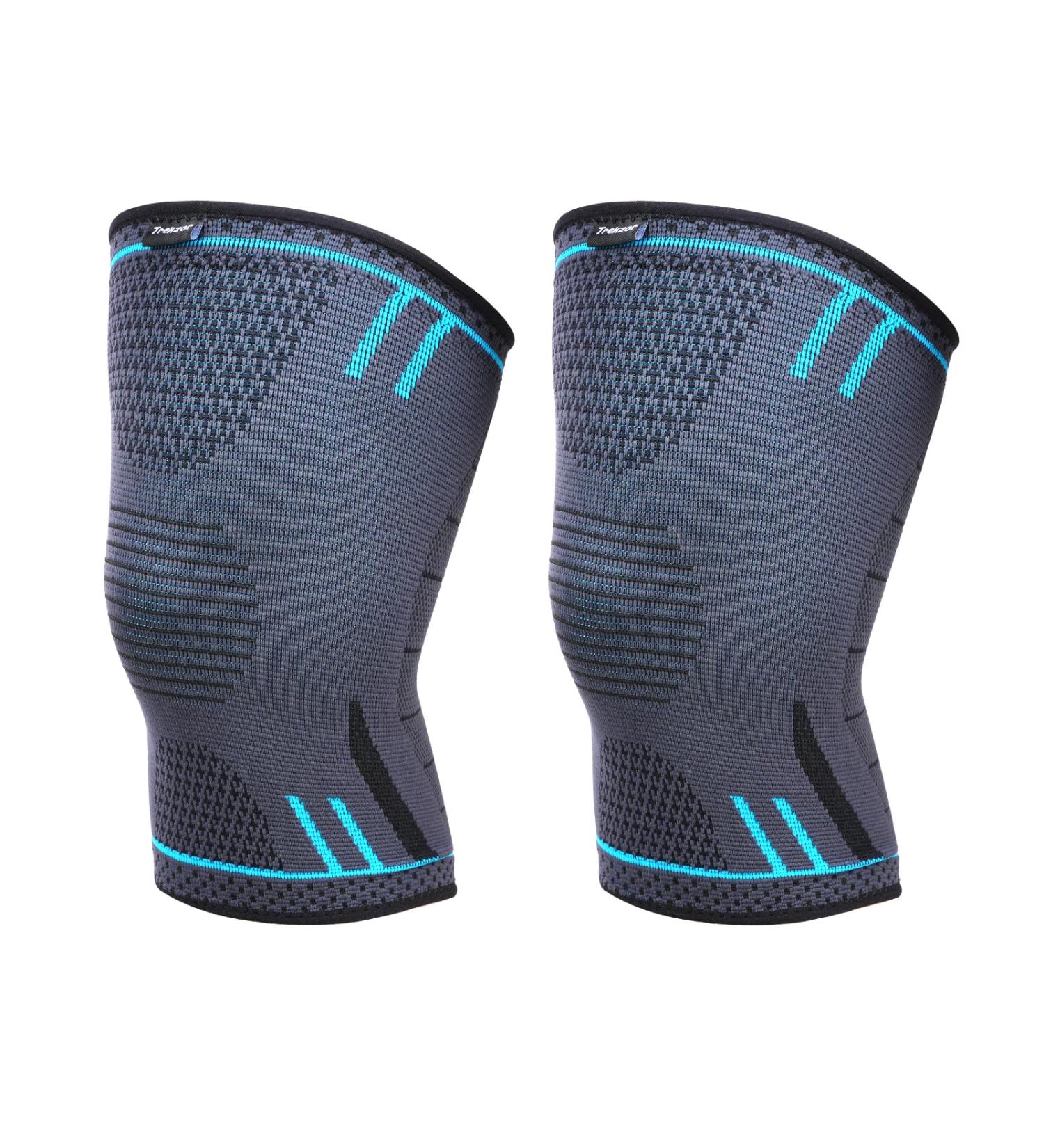 Knee Brace for Pain Relief | X-Large Compression Sleeve for Meniscus Tear & Arthritis - Black Pair - Buy Online on GoSupps.com