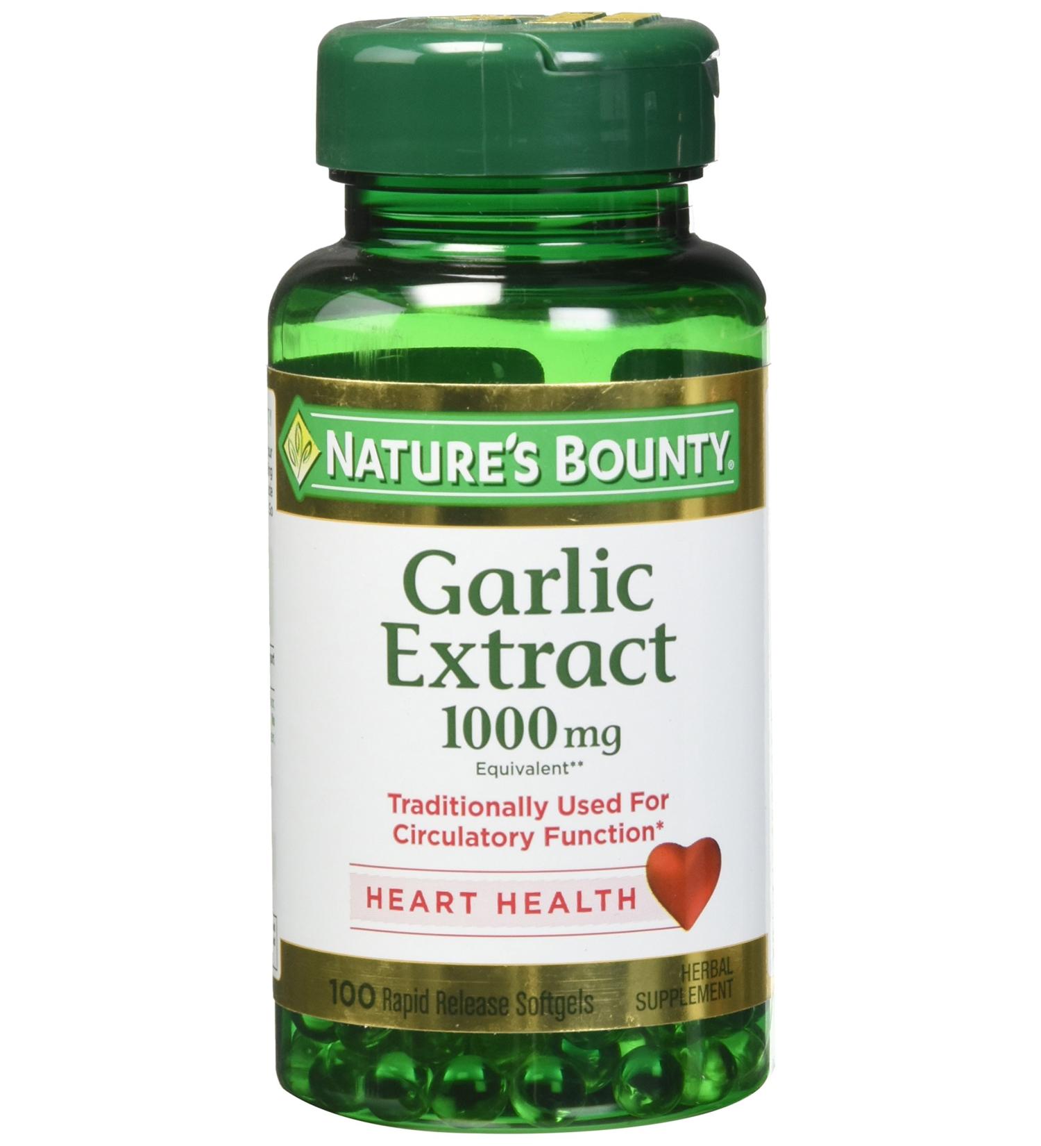 Nature's Bounty Garlic Extract 1000 mg 100 Count (Pack of 4) - Immune Support Supplement - Buy Online on GoSupps.com