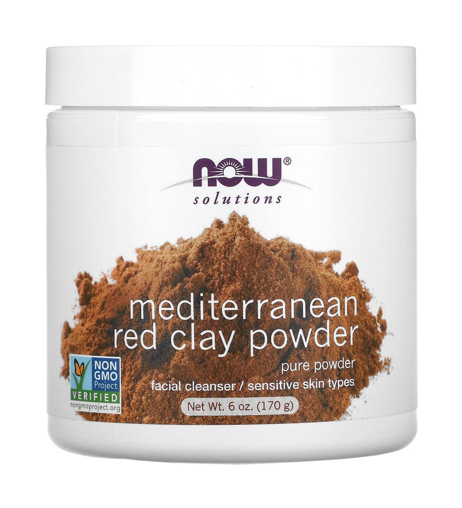 NOW Foods Red Clay Powder Moroccan Detoxifying Skin Treatment Mask 6 oz