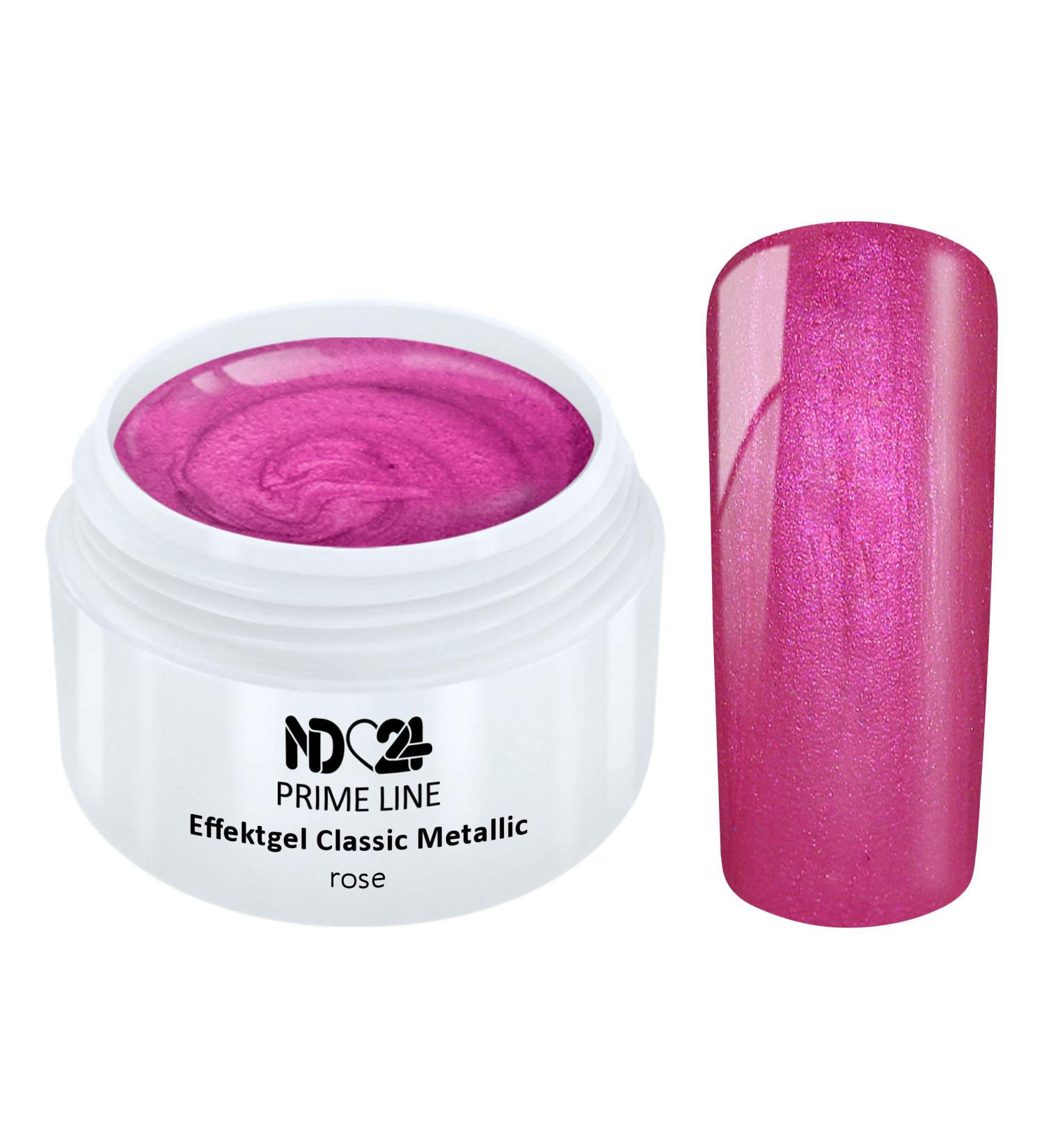 Prime Line - Uv Led Gel Metallic Effect Rose Pink - Made in Germany - 5ml