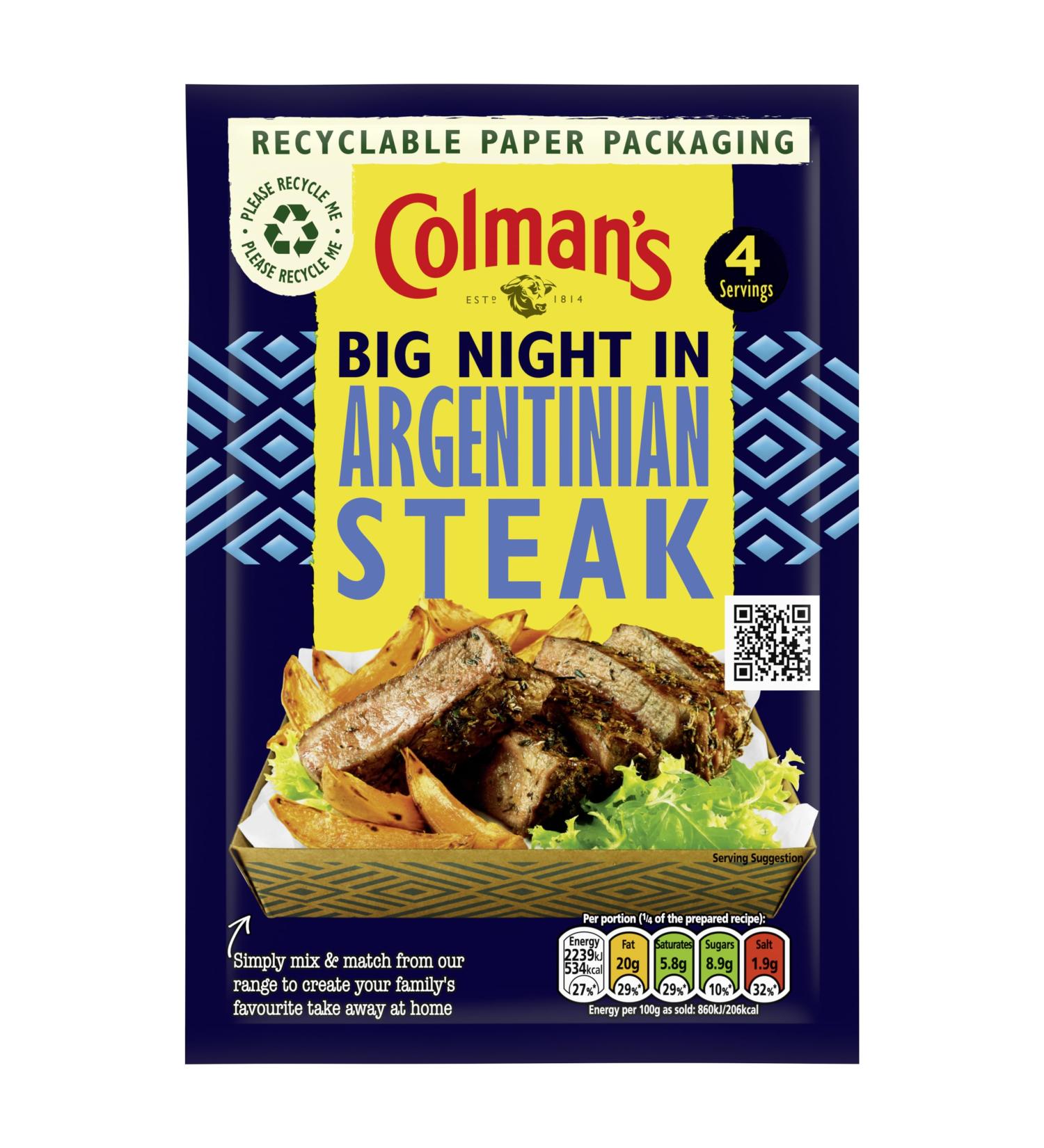 Colman's Big Night In Argentinian Steak Recipe Mix perfect with sweet potato wedges for a takeaway-style family meal 21 g - Buy Online on GoSupps.com