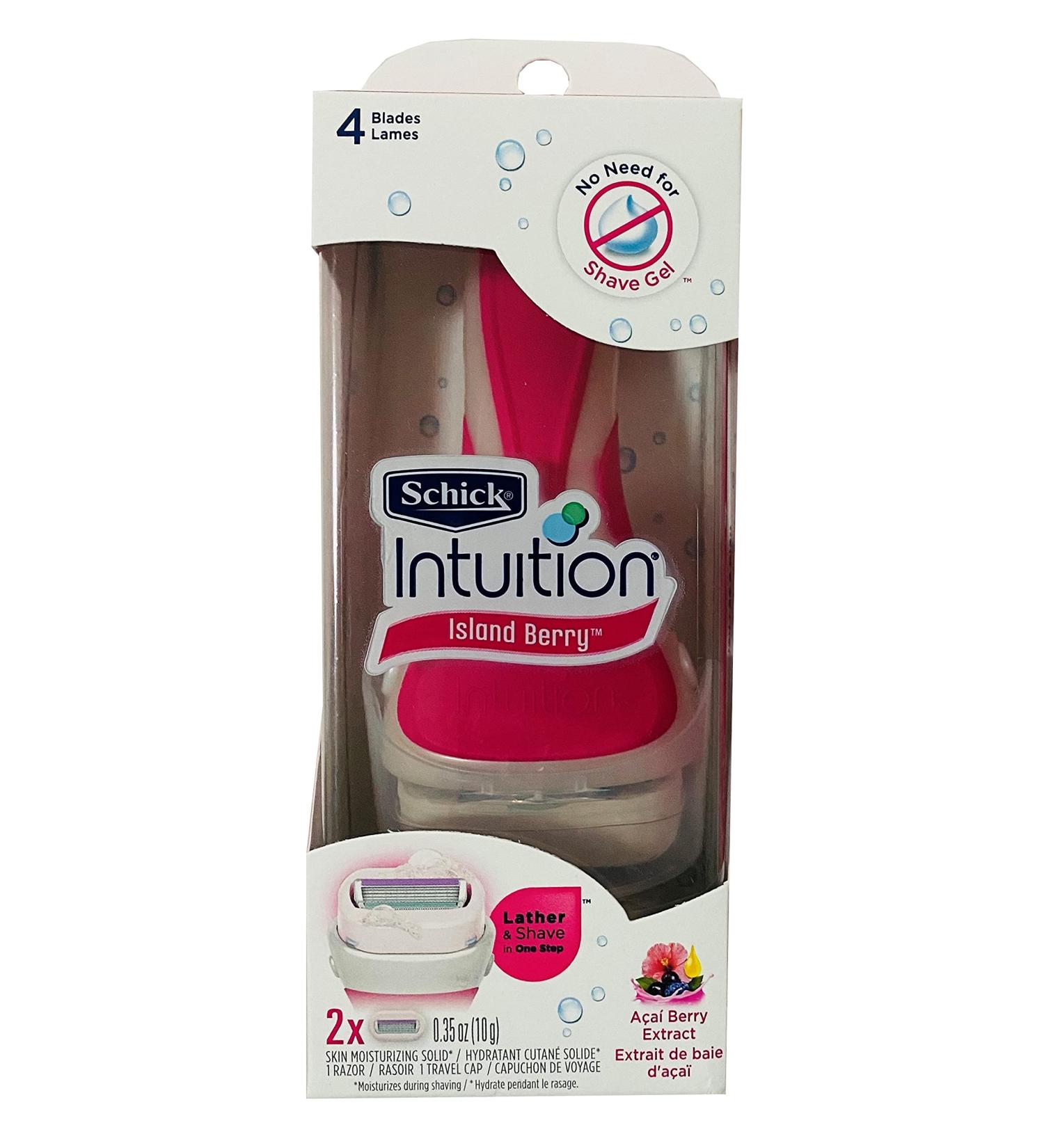 Buy Schick Intuition Island Berry Razor & 2 Cartridges - Smooth Shaving Experience - Buy Online on GoSupps.com