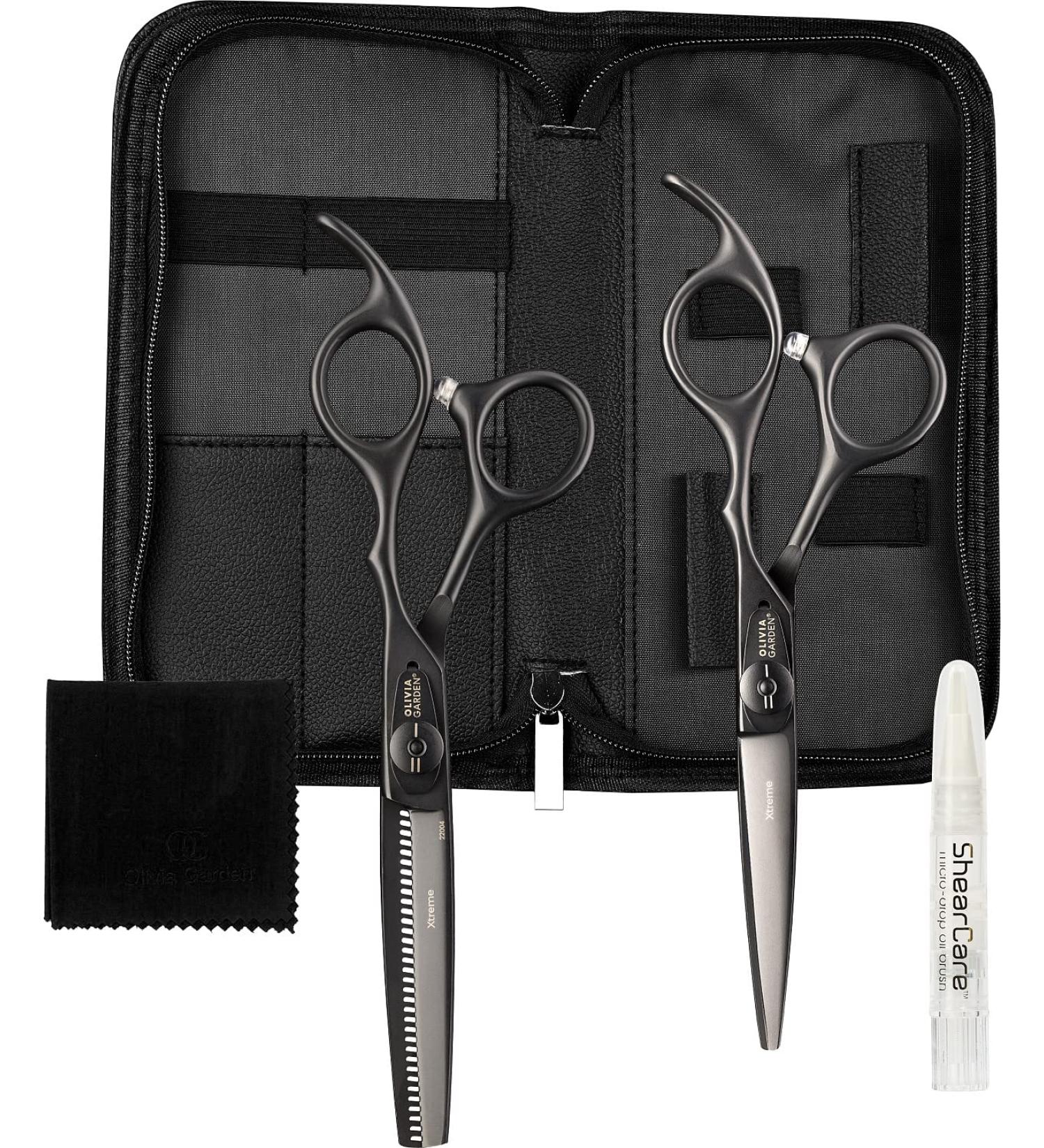 Olivia Garden Xtreme Matt Black Set of 2 Premium Hair Brushes for All Hair Types | International Shipping Available - Buy Online on GoSupps.com