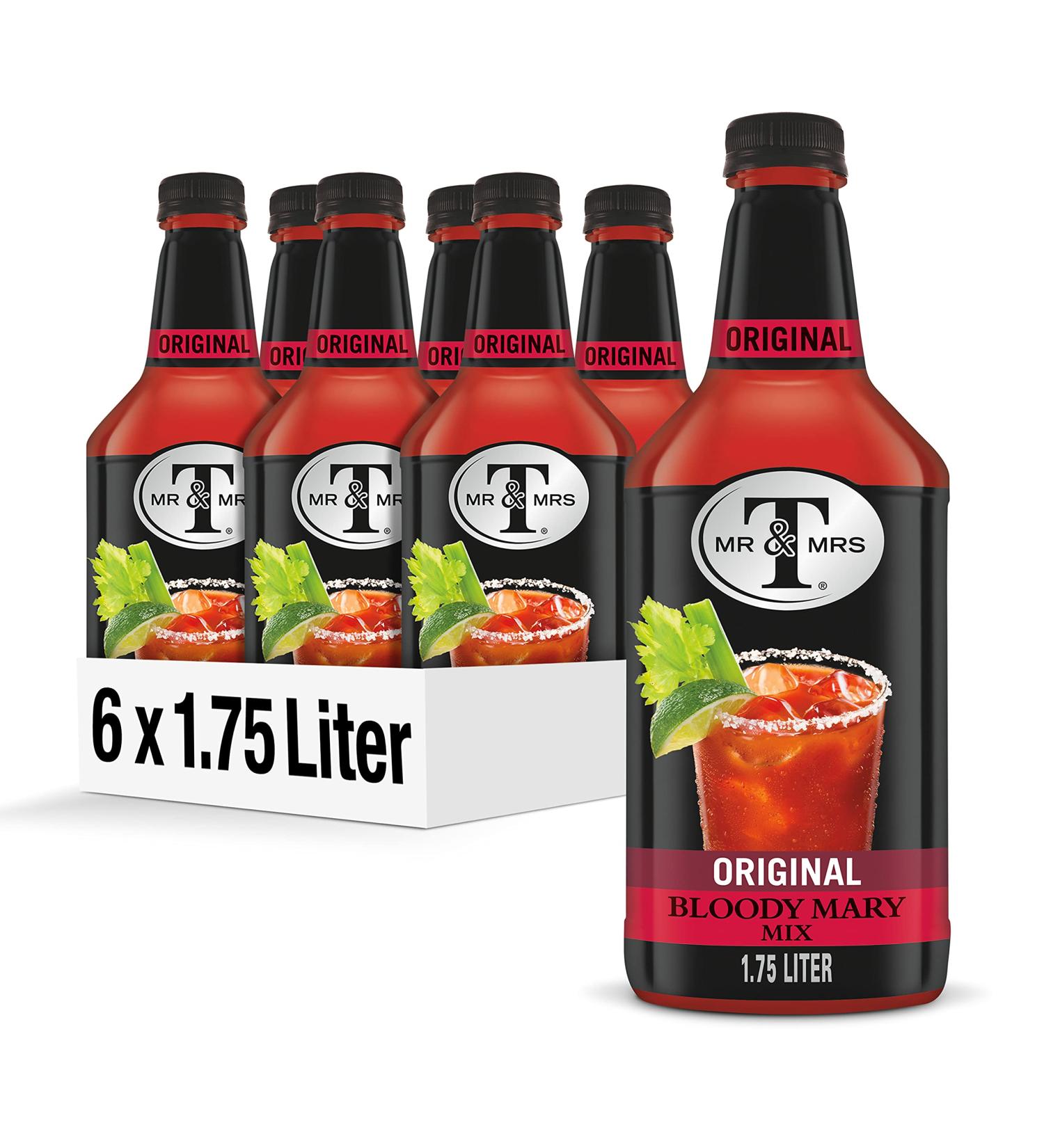Mr & Mrs T Original Bloody Mary Mix 1.75 L Bottles - 6 Pack, 59.2 Fl Oz Each - Buy Online on GoSupps.com