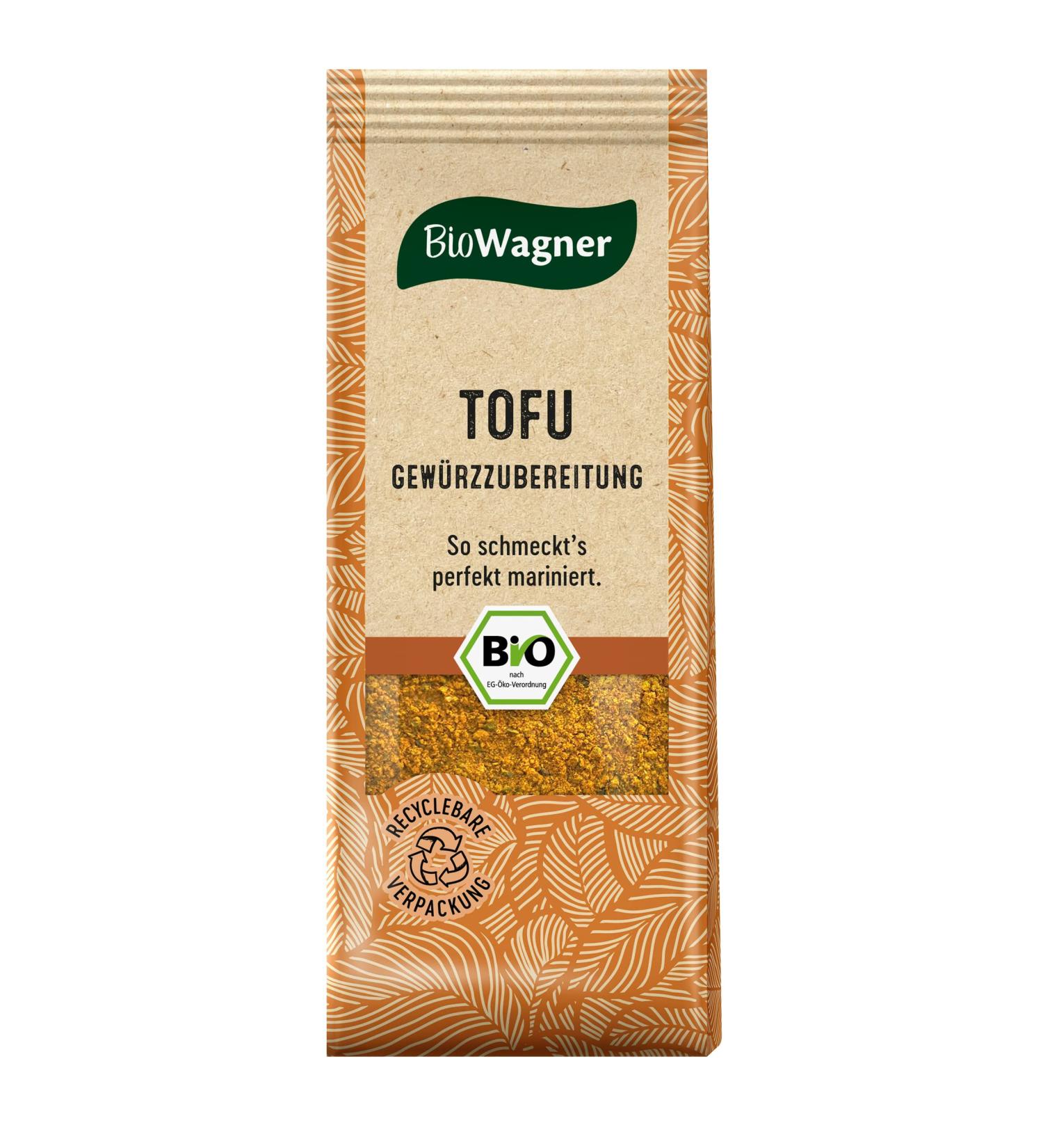 Biowagner - organic tofu spice preparation |Perfect for curry dishes and numerous veggie recipesNatural organic ingredients |Recyclebare packaging |50 g