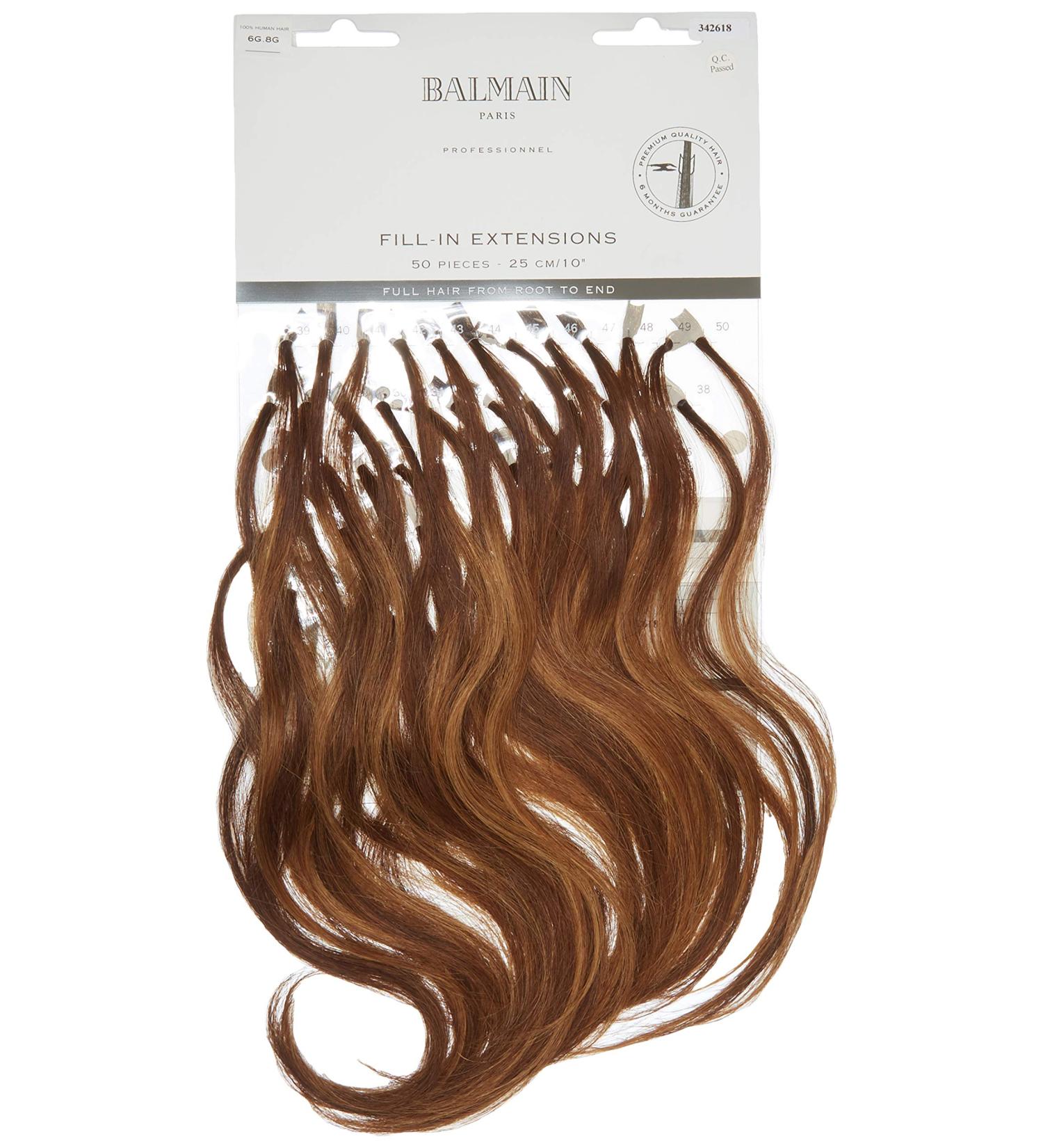 Balmain Fill-In Extensions Human Hair 50 Pieces 6g.8g 25 Cm Length 6G.8G Dark Blonde Gold 10 inch