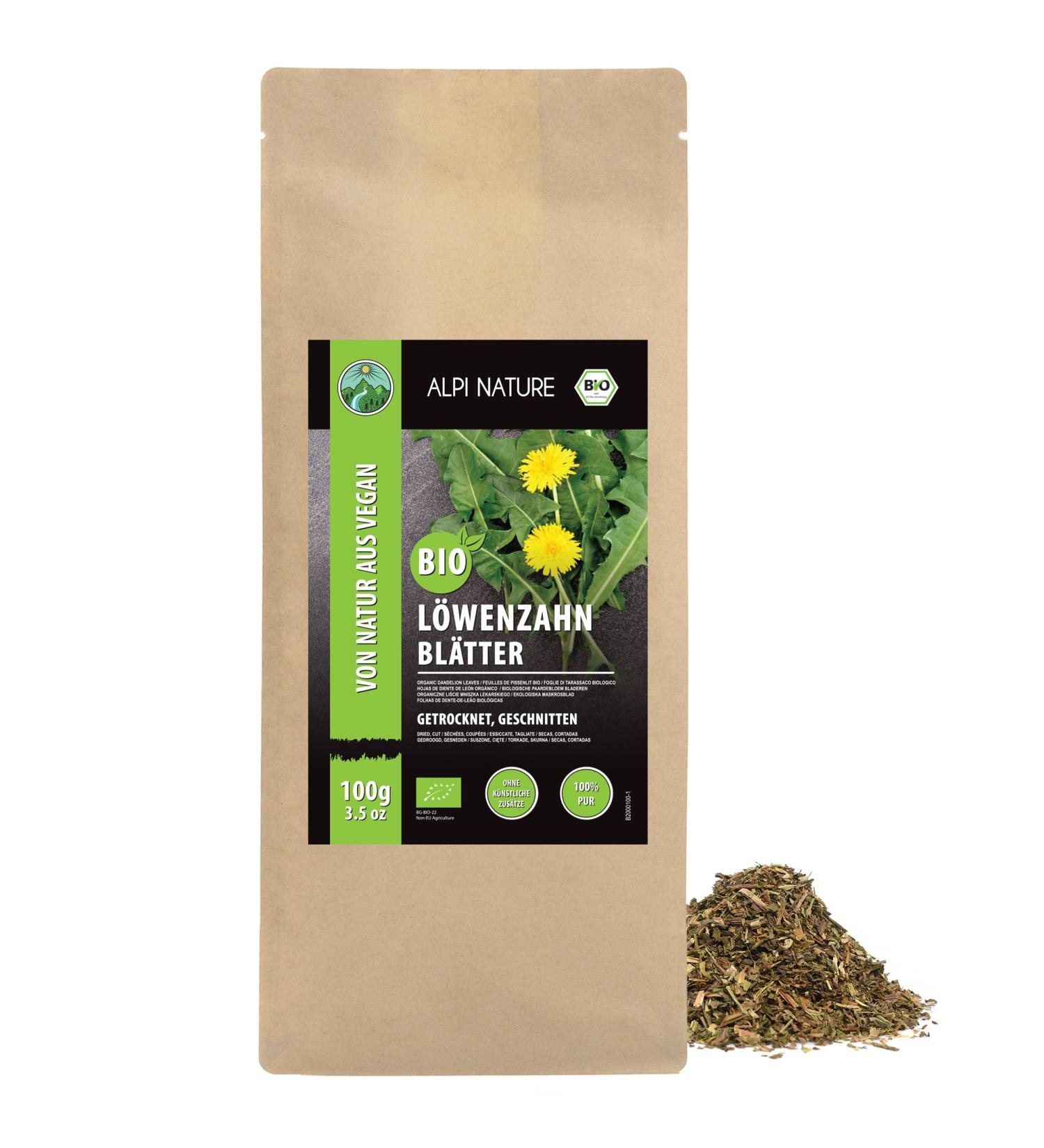 Alpi Investment OOD Alpi Nature Organic dandelion tea 100 g organic dandelion leaves cut dandelion dried dandelion leaves from wild collection dandelion tea organic - Buy Online on GoSupps.com