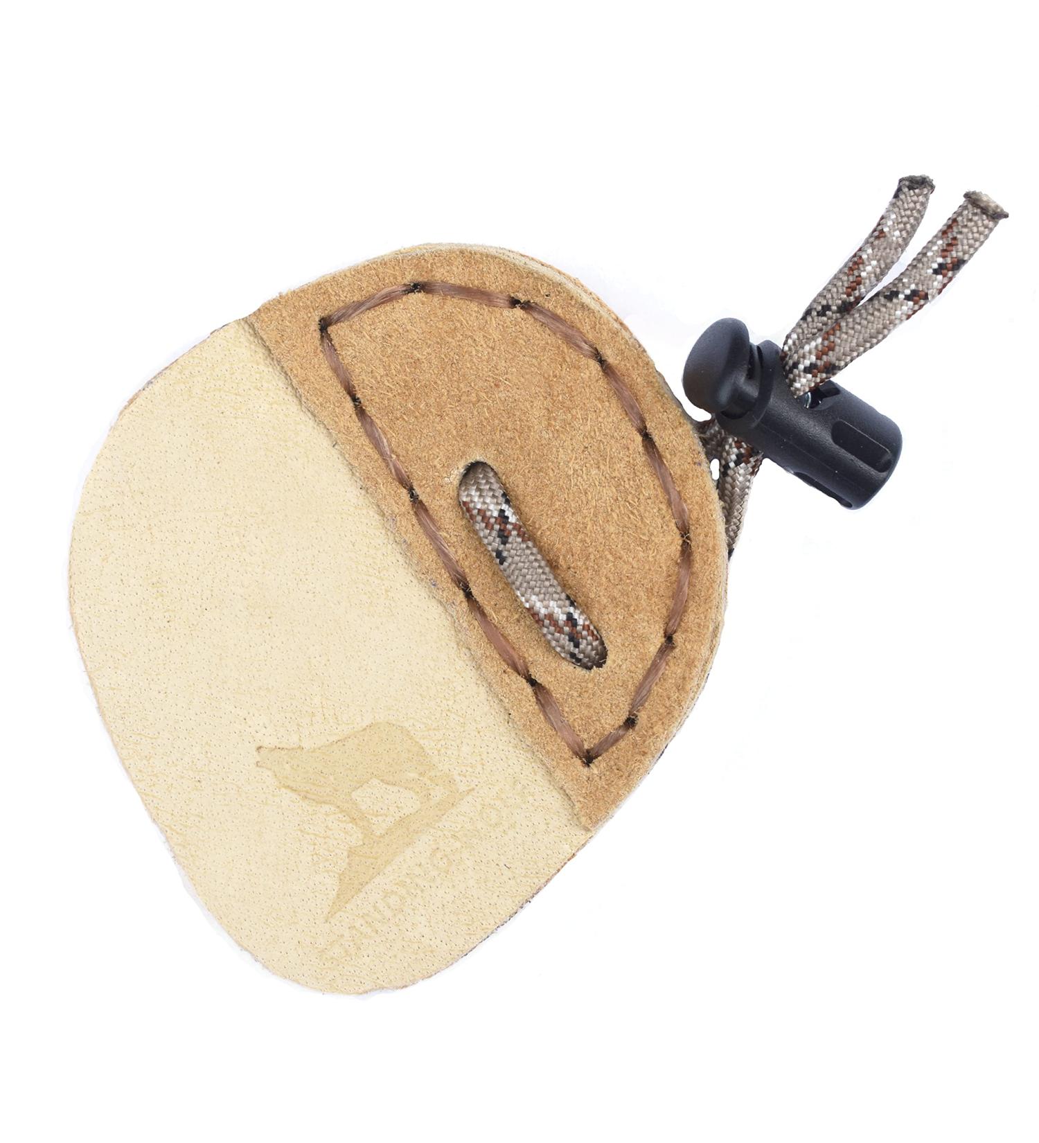 Standing Wolf Moose Leather Archery Finger Tab | Traditional Style Finger Protector (3 Under TAN) | Handmade for Hunting & Target Practice - Buy Online on GoSupps.com