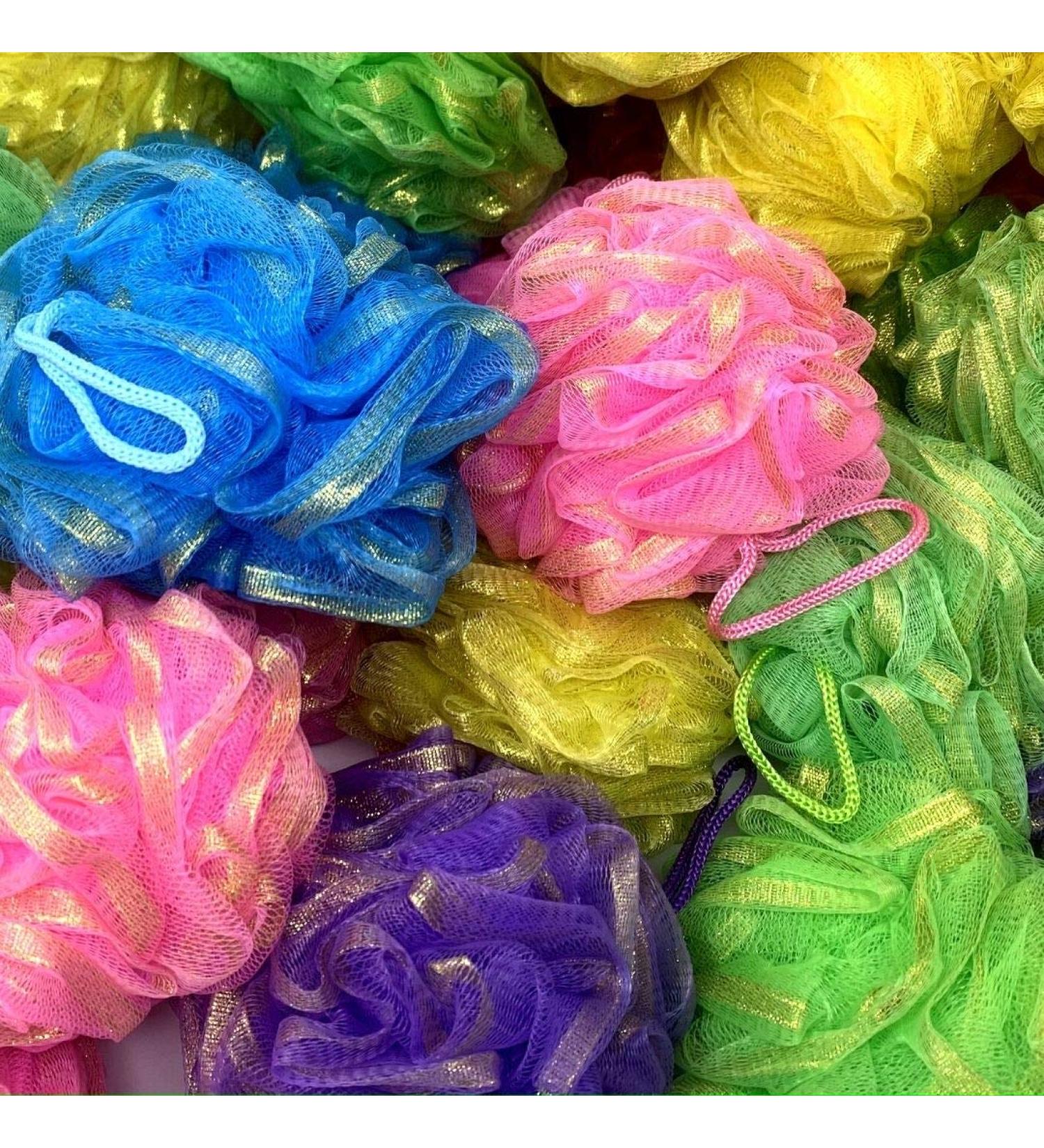 Buy 20 Large Elegant Zari 40g Golden Lace Bath Loofahs - Wholesale Bulk Assorted Colors | Premium Shower Accessories - Buy Online on GoSupps.com