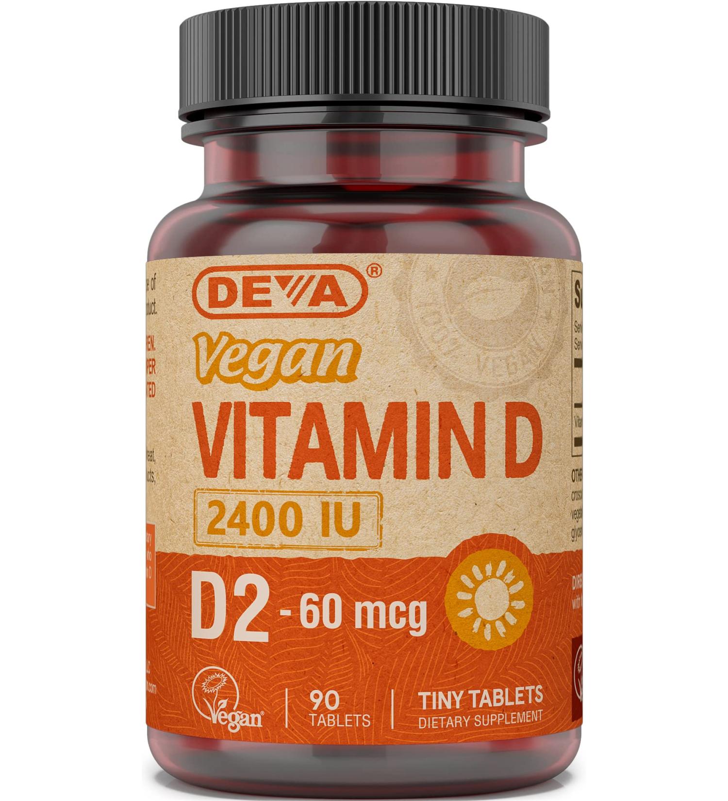 Deva Vegan Vitamin D 2400 IU 90 Tablets - Essential Daily Supplement - Buy Online on GoSupps.com