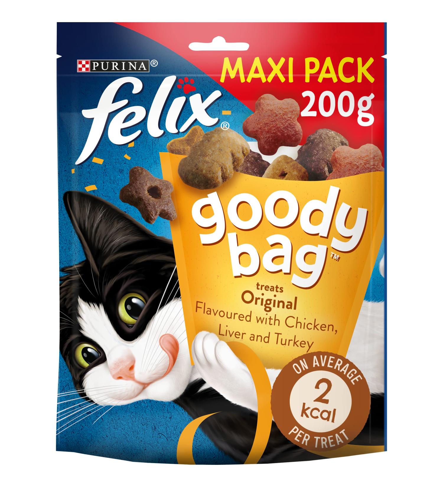 Felix Goody Bag Cat Treats Original Mix 200g Pack of 5 Original Mix 200 g (Pack of 5) - Buy Online on GoSupps.com
