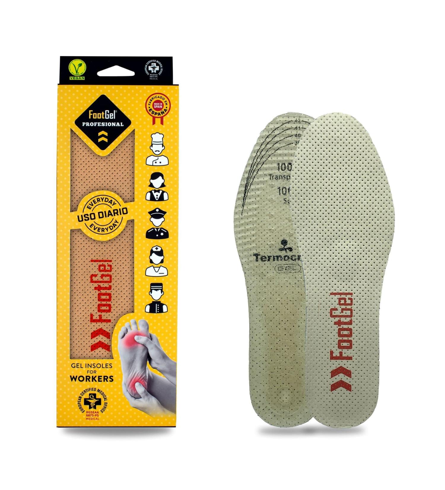 Foot Gel Professional Insoles for Long-Standing Comfort | Eucalyptus Size 43-46 - Ideal for Professionals - Buy Online on GoSupps.com