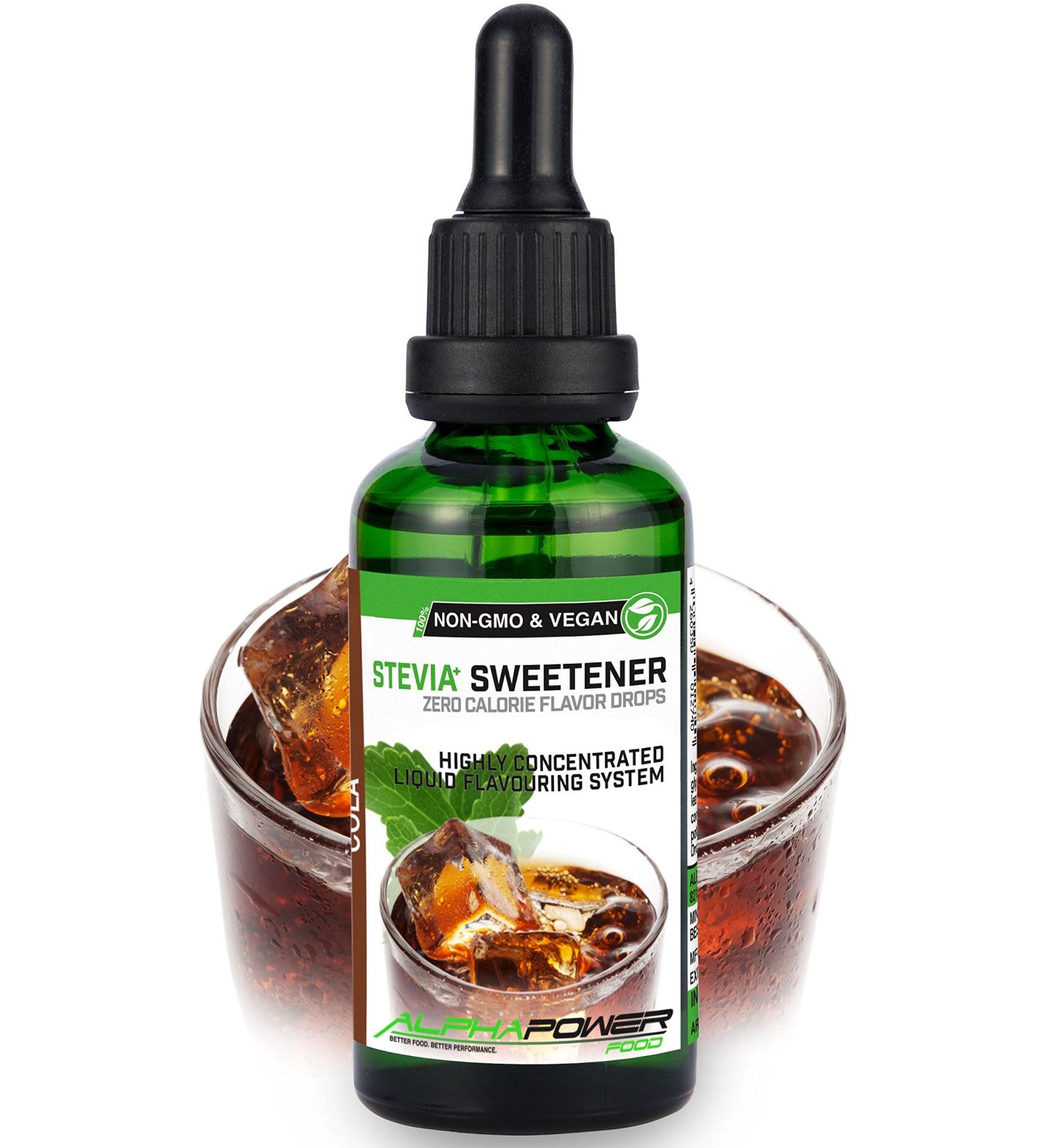 Alphapower Food Stevia Cola Flavor Drops | 100% Natural Sugar-Free Aroma | Perfect for Water Desserts & Smoothies | 50ml - Buy Online on GoSupps.com