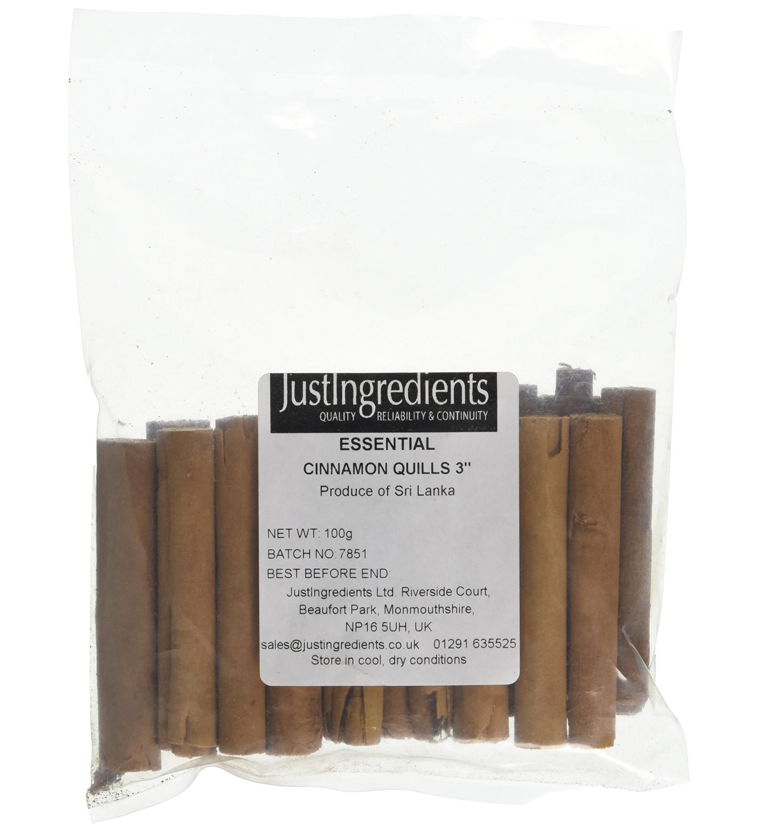 JustIngredients Essentials Cinnamon Sticks/Quills 3 Inch 100 g - Buy Online on GoSupps.com